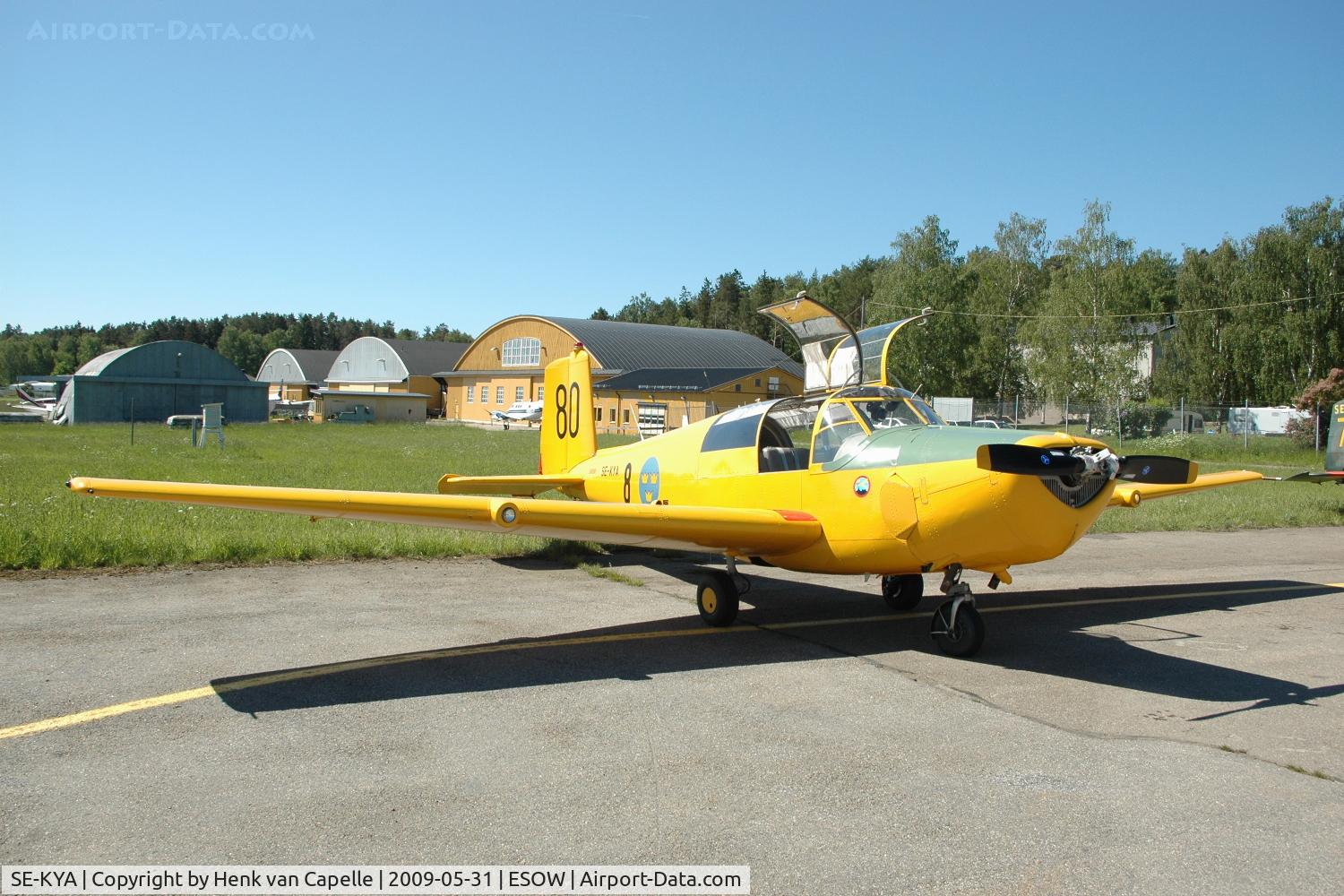 SE-KYA, 1960 Saab Sk.50C Safir C/N 91-395, Saab Safir at Västerås Hässlö airport in Sweden.