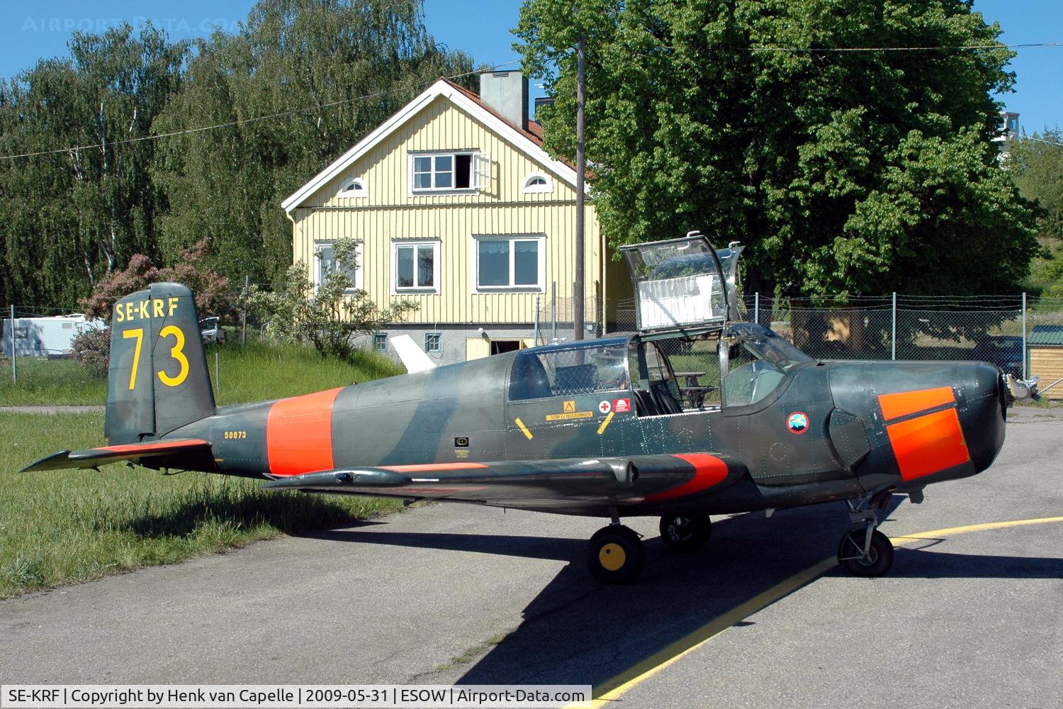 SE-KRF, 1954 Saab 91B Safir C/N 91-283, Saab Safir at Västerås Hässlö aitport, Sweden.