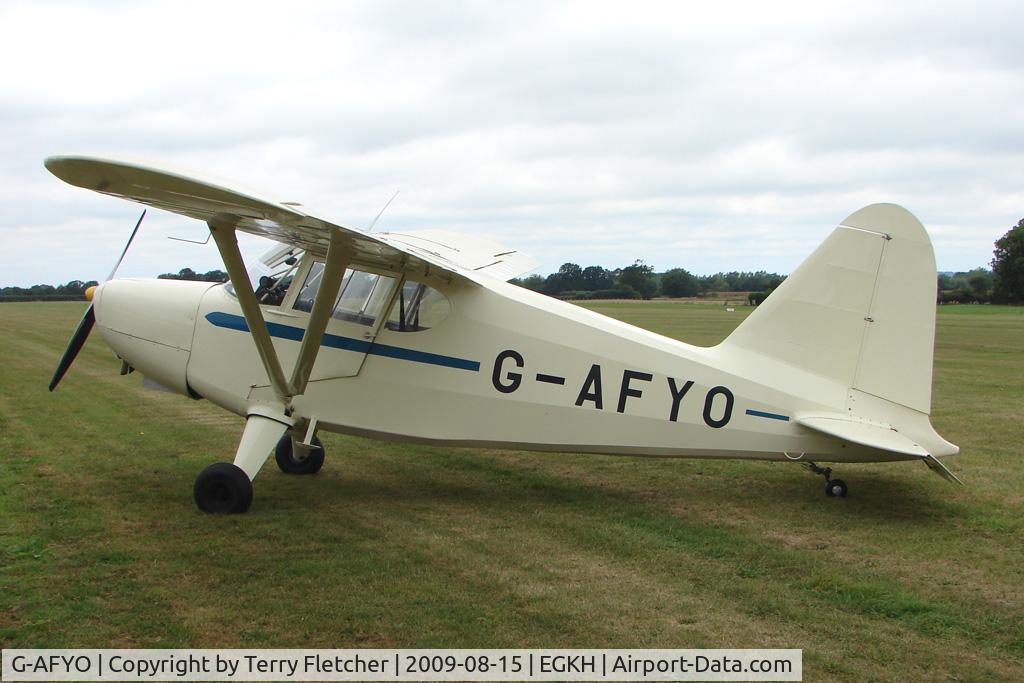 G-AFYO, 1939 Stinson HW-75 C/N 7039, 1939 Stinson Aircraft Corporation STINSON HW-75, at Headcorn UK