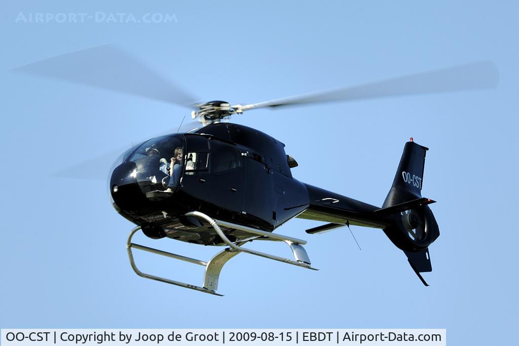 OO-CST, 2001 Eurocopter EC-120B Colibri C/N 1187, Late afternoon arrival for the old timer fly in.