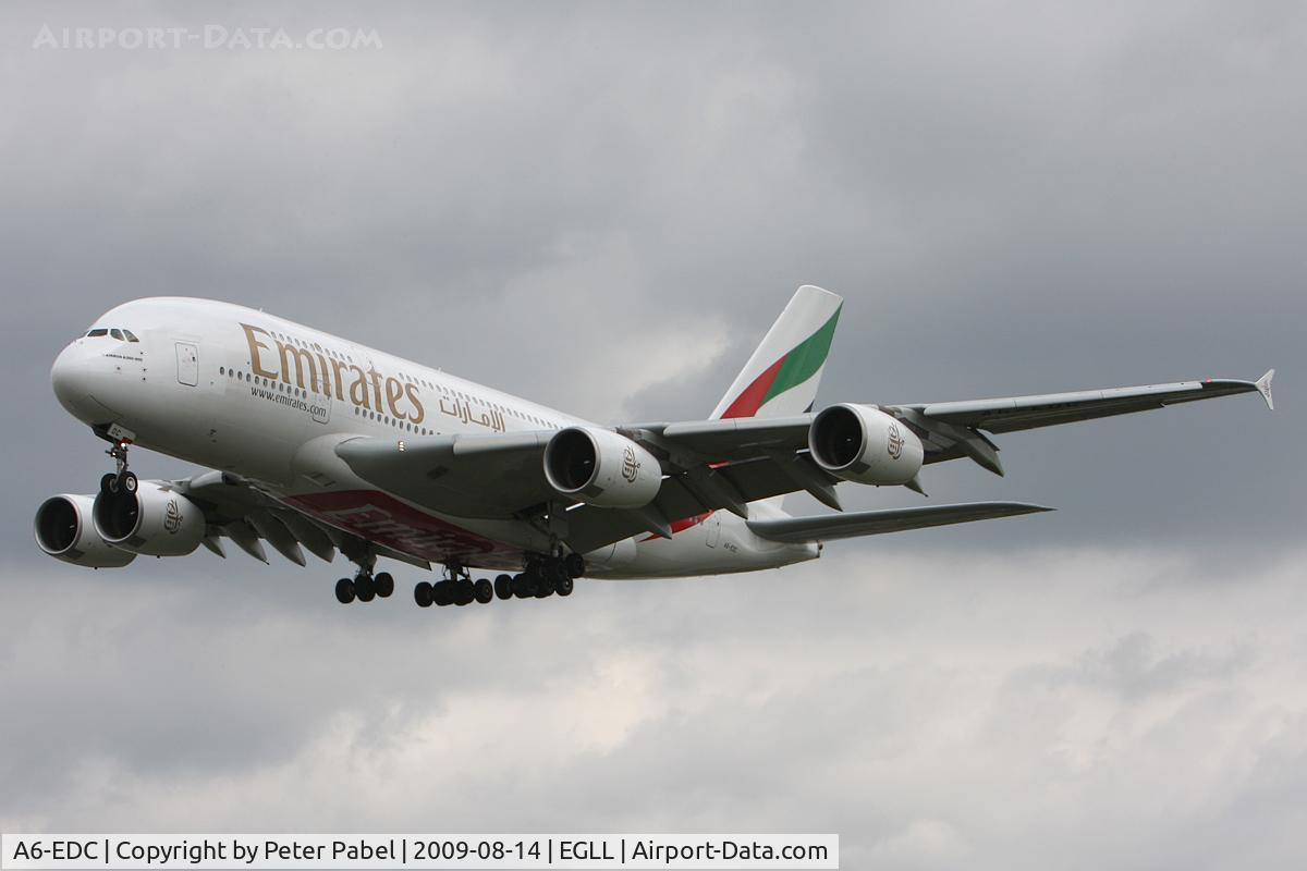 A6-EDC, 2008 Airbus A380-861 C/N 016, LHR