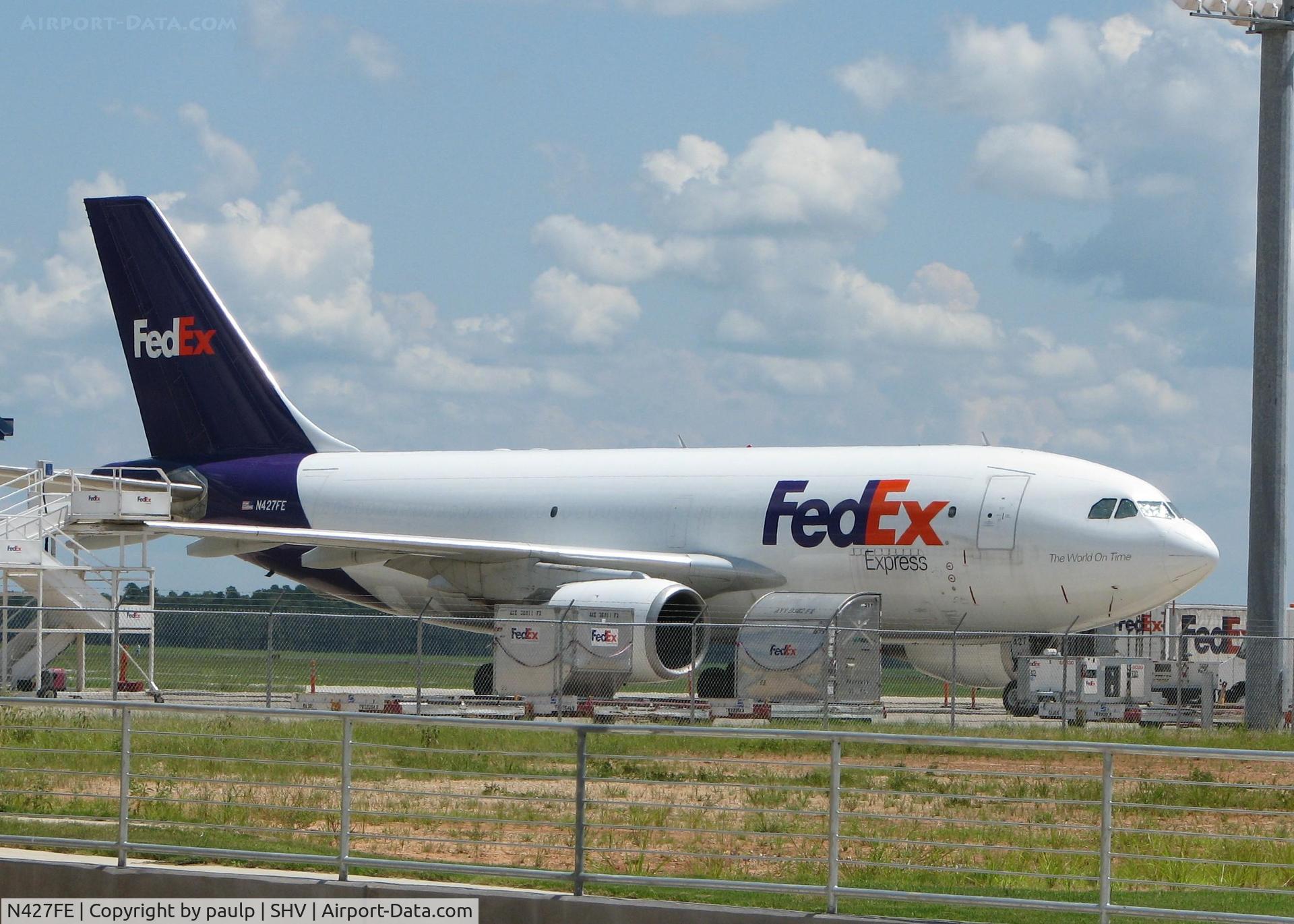 N427FE, 1985 Airbus A310-203 C/N 362, Parked at the new FedEx cargo ramp at the Shreveport Regional airport.