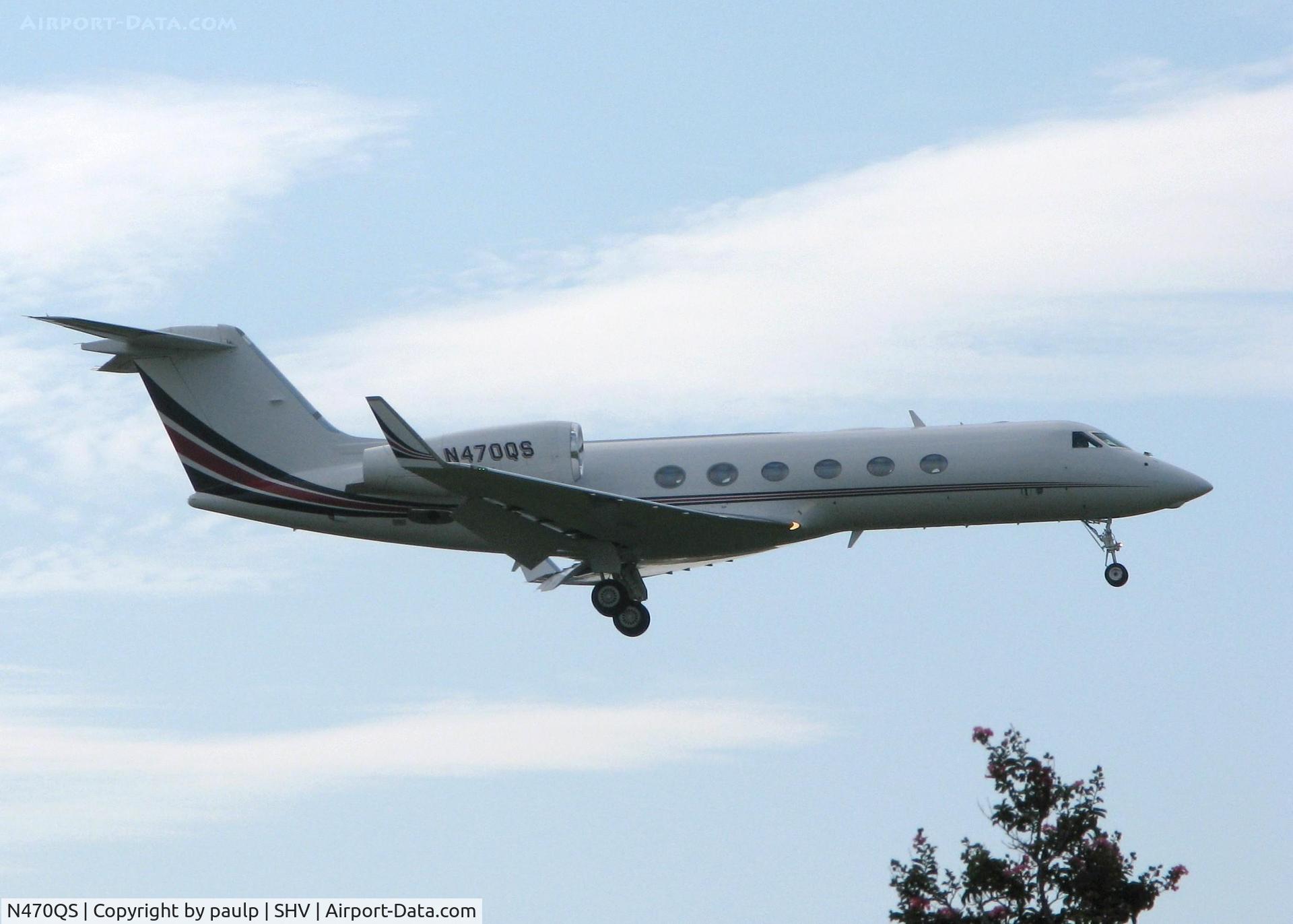N470QS, 2007 Gulfstream Aerospace GIV-X (G450) C/N 4084, Landing at Shreveport Regional.