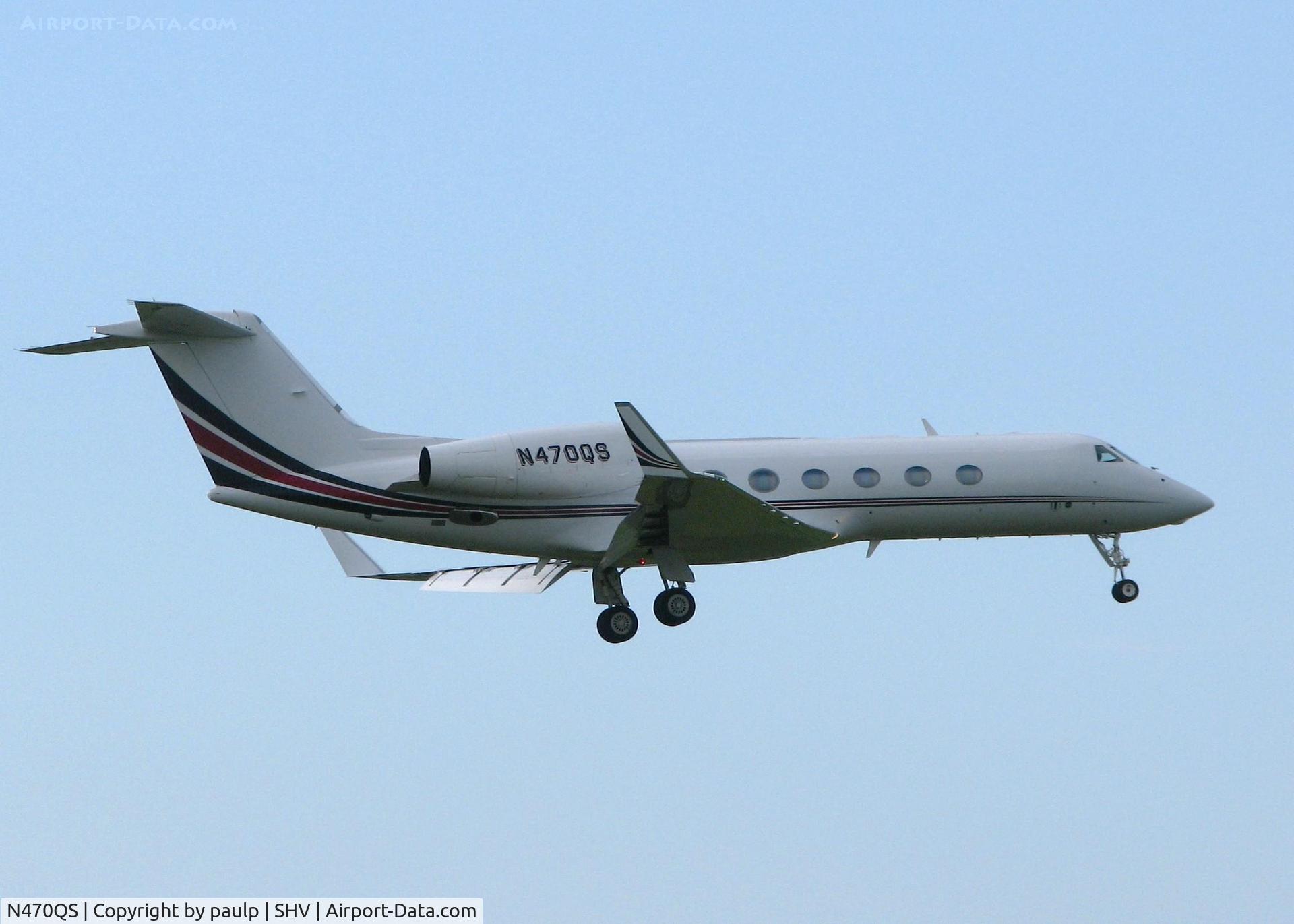 N470QS, 2007 Gulfstream Aerospace GIV-X (G450) C/N 4084, Landing at Shreveport Regional.