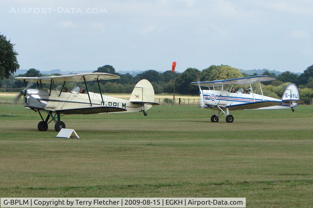 G-BPLM, 1948 Stampe-Vertongen SV-4C C/N 1004, A pair of Stampes about to perform at Headcorn