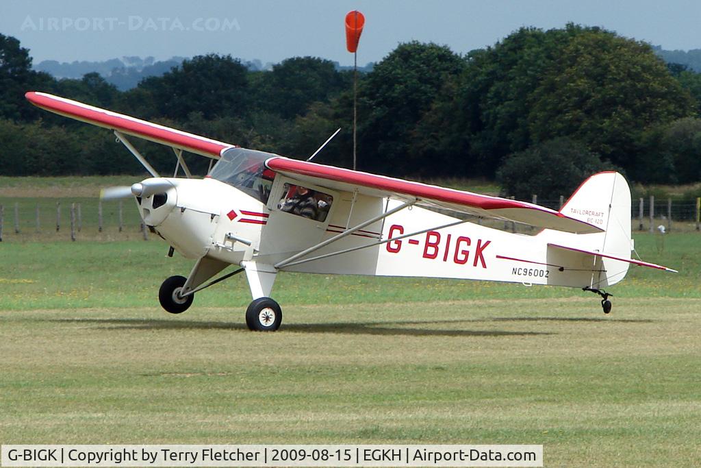 G-BIGK, 1946 Taylorcraft BC-12D Twosome C/N 8302, 1946 Taylorcraft Aviation Corporation TAYLORCRAFT BC12D at Headcorn , Kent , UK