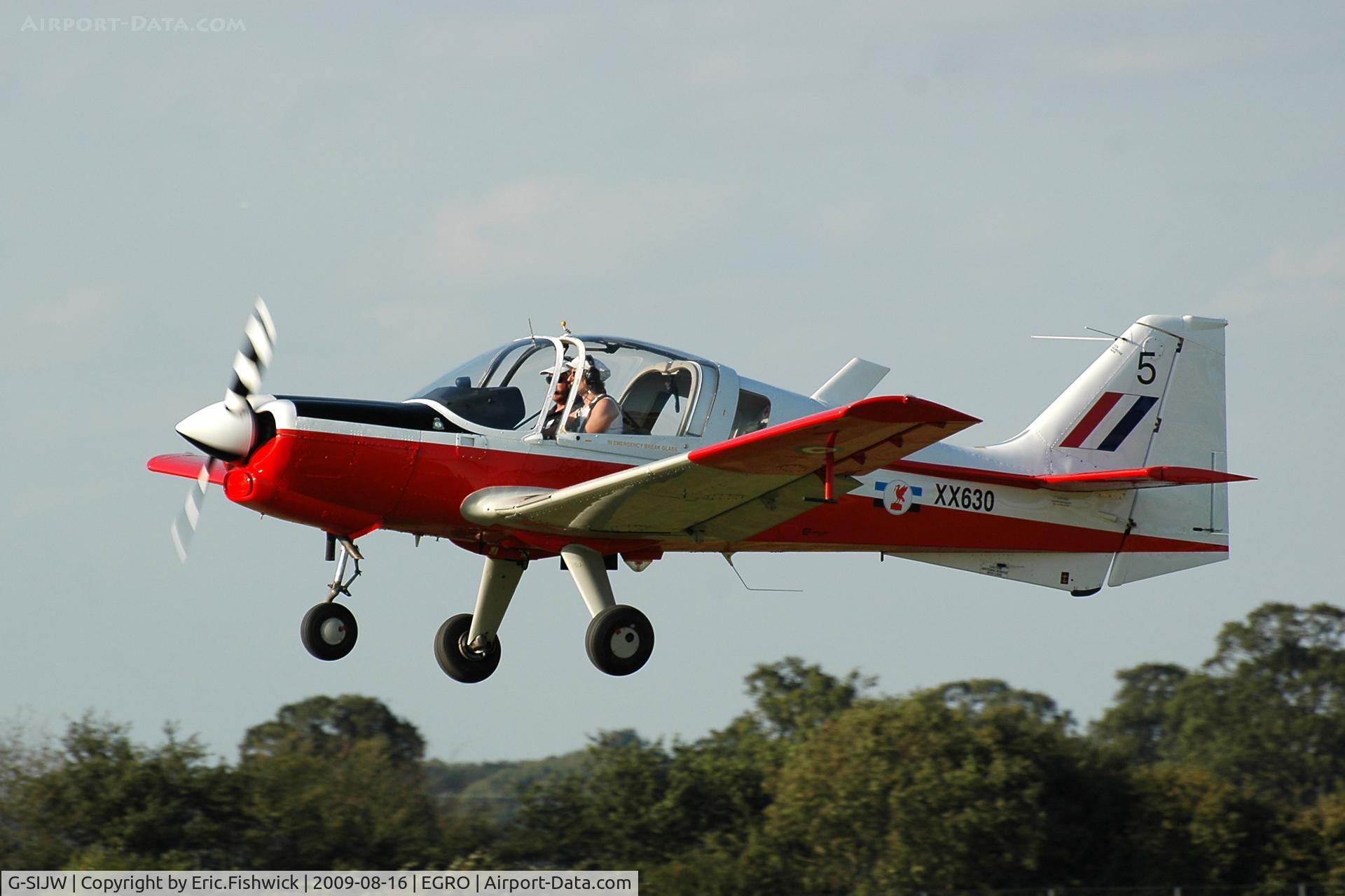 G-SIJW, 1974 Scottish Aviation Bulldog Series 120 Model 121 C/N BH120/295, G-SIJW departing Heart Air Display, Rougham Airfield Aug 09