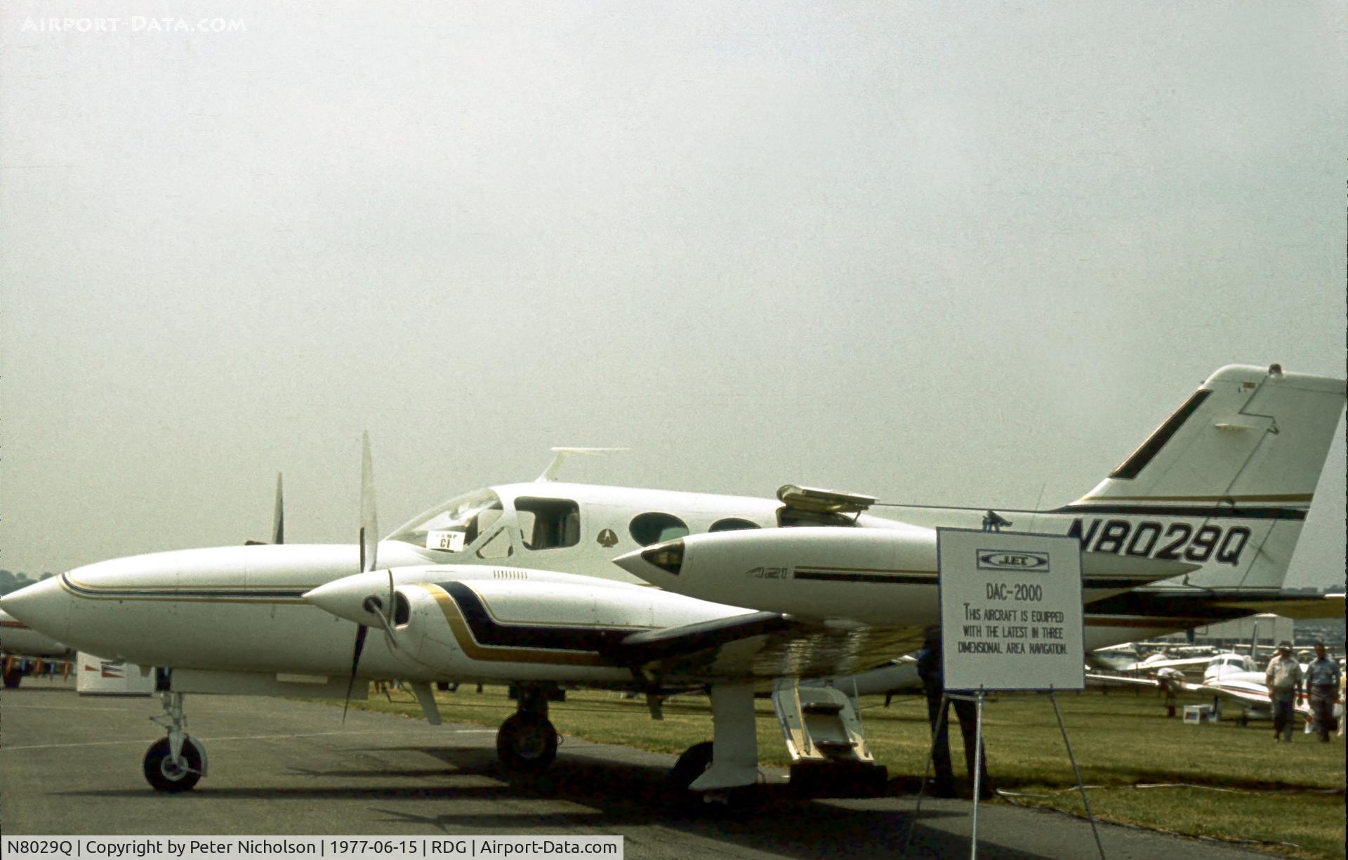 N8029Q, 1970 Cessna 421B Golden Eagle C/N 421B0029, This Cessna 421B was displayed at the 1977 Reading Airshow.