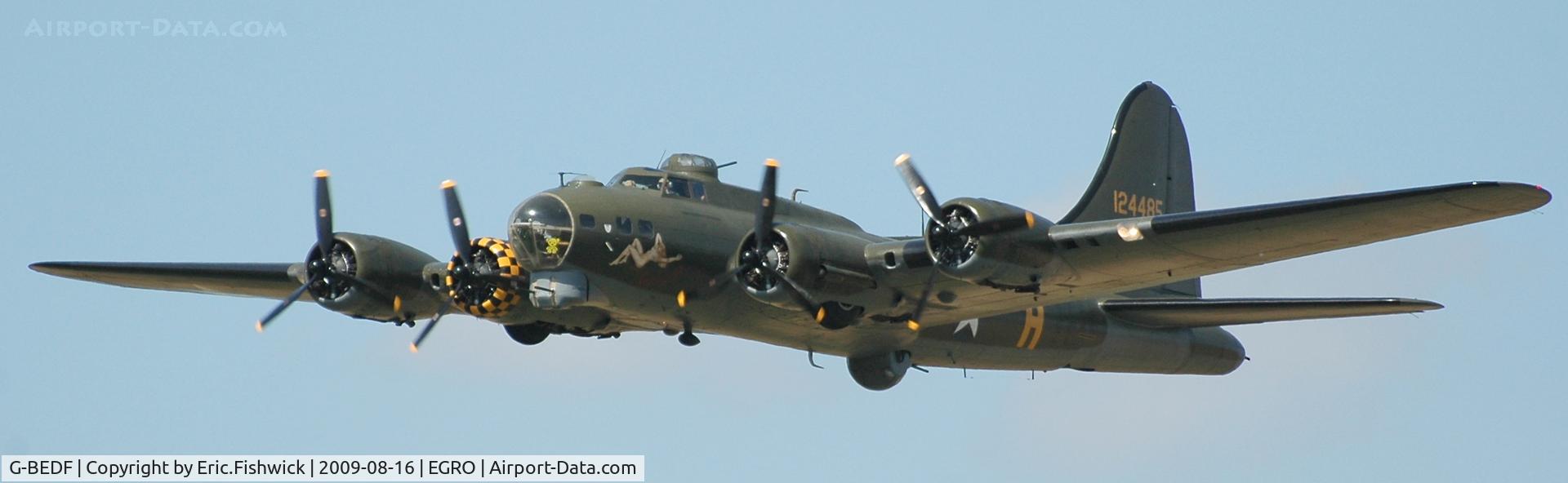 G-BEDF, 1944 Boeing B-17G Flying Fortress C/N 8693, Sally B at Heart Air Display, Rougham Airfield Aug 09 - (any good for a logo ?)