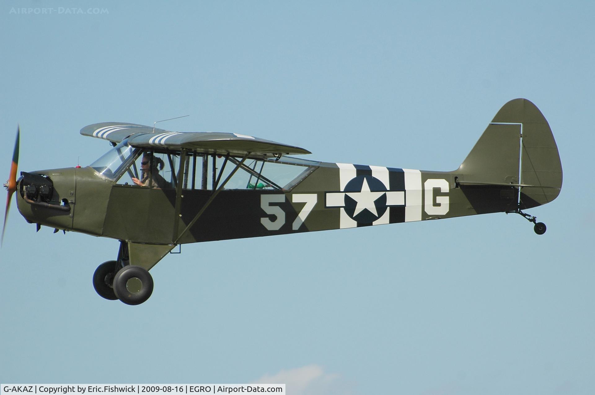 G-AKAZ, 1944 Piper L-4A Grasshopper C/N AN-1, 41. G-AKAZ at Heart Air Display, Rougham Airfield Aug 09