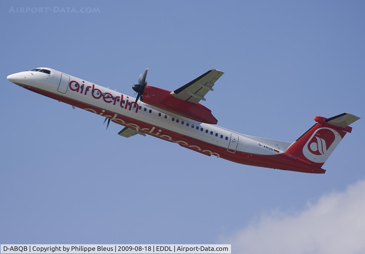 D-ABQB, 2008 De Havilland Canada DHC-8-402Q Dash 8 C/N 4226, Operated by LGW Luftfahrtgesellschaft Walter. Climbing frm rwy 23L.