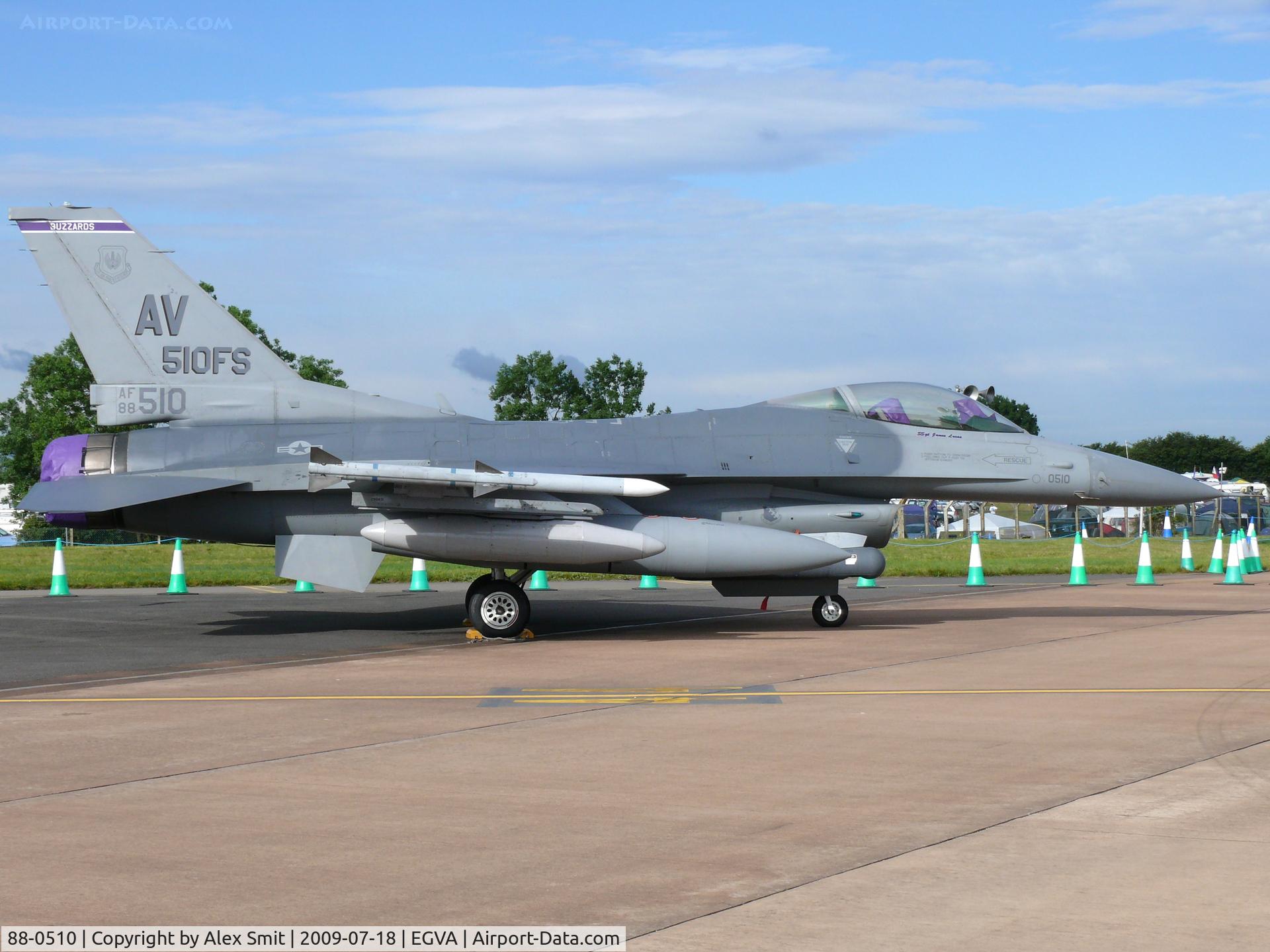 88-0510, 1988 General Dynamics F-16CG Night Falcon C/N 1C-112, General Dynamics F-16CG Fighting Falcon 88-0510/AV/510FS US Air Force
