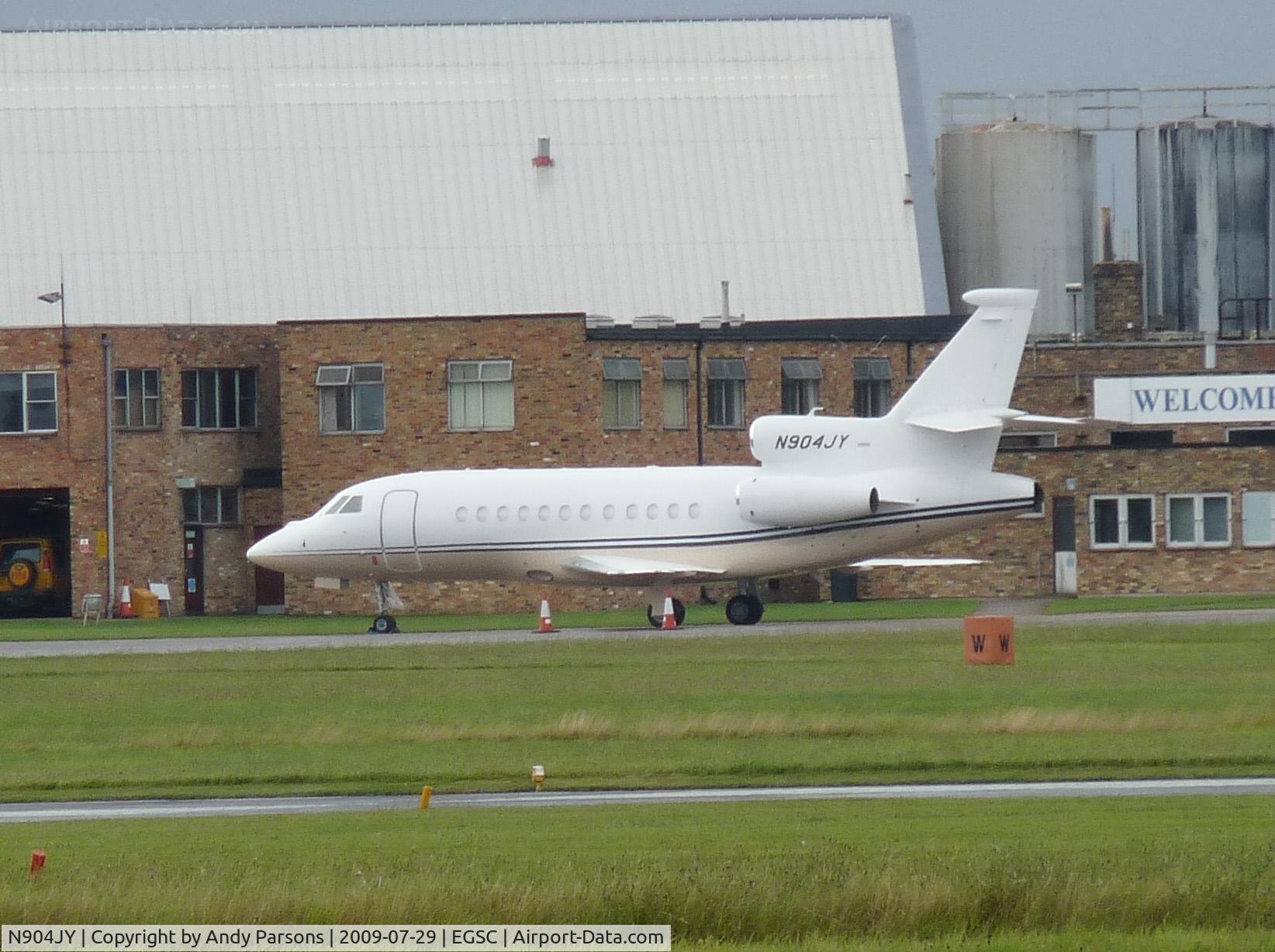N904JY, 2007 Dassault Falcon 900EX C/N 187, On one of its regular visits to Cambridge