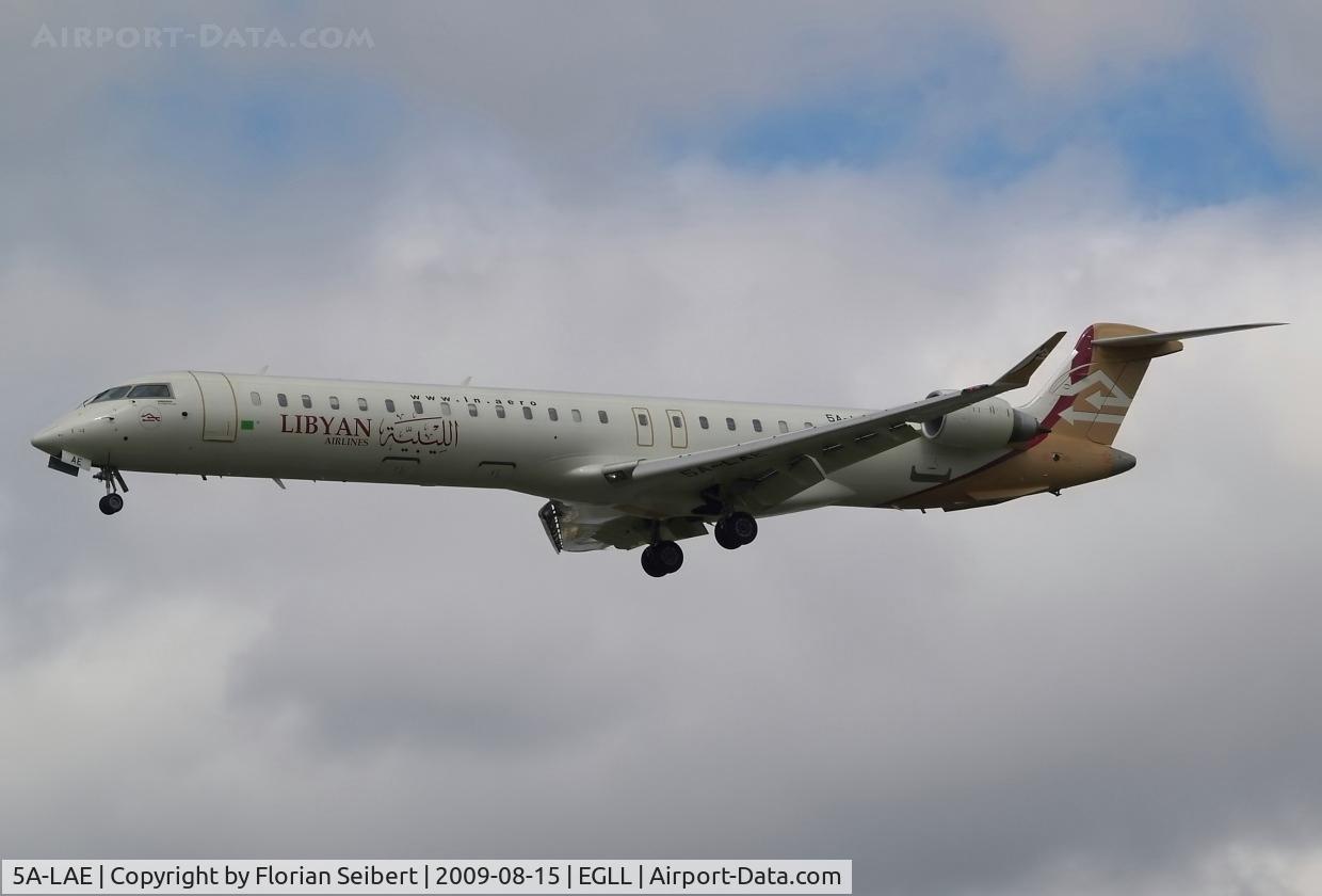 5A-LAE, 2008 Bombardier CRJ-900ER (CL-600-2D24) C/N 15216, Short final rwy 27L