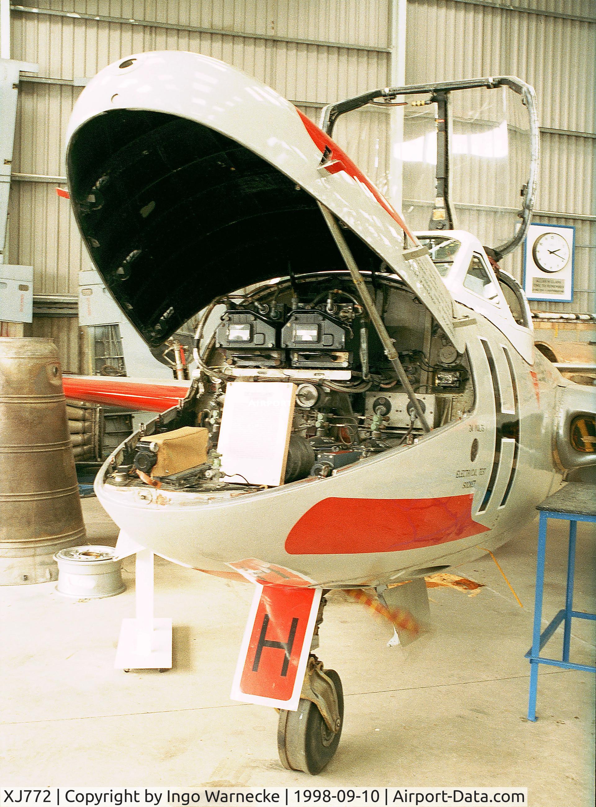 XJ772, De Havilland DH-115 Vampire T.11 C/N 15018, De Havilland D.H.115 Vampire T11 at the DeHavilland Heritage Centre, London-Colney