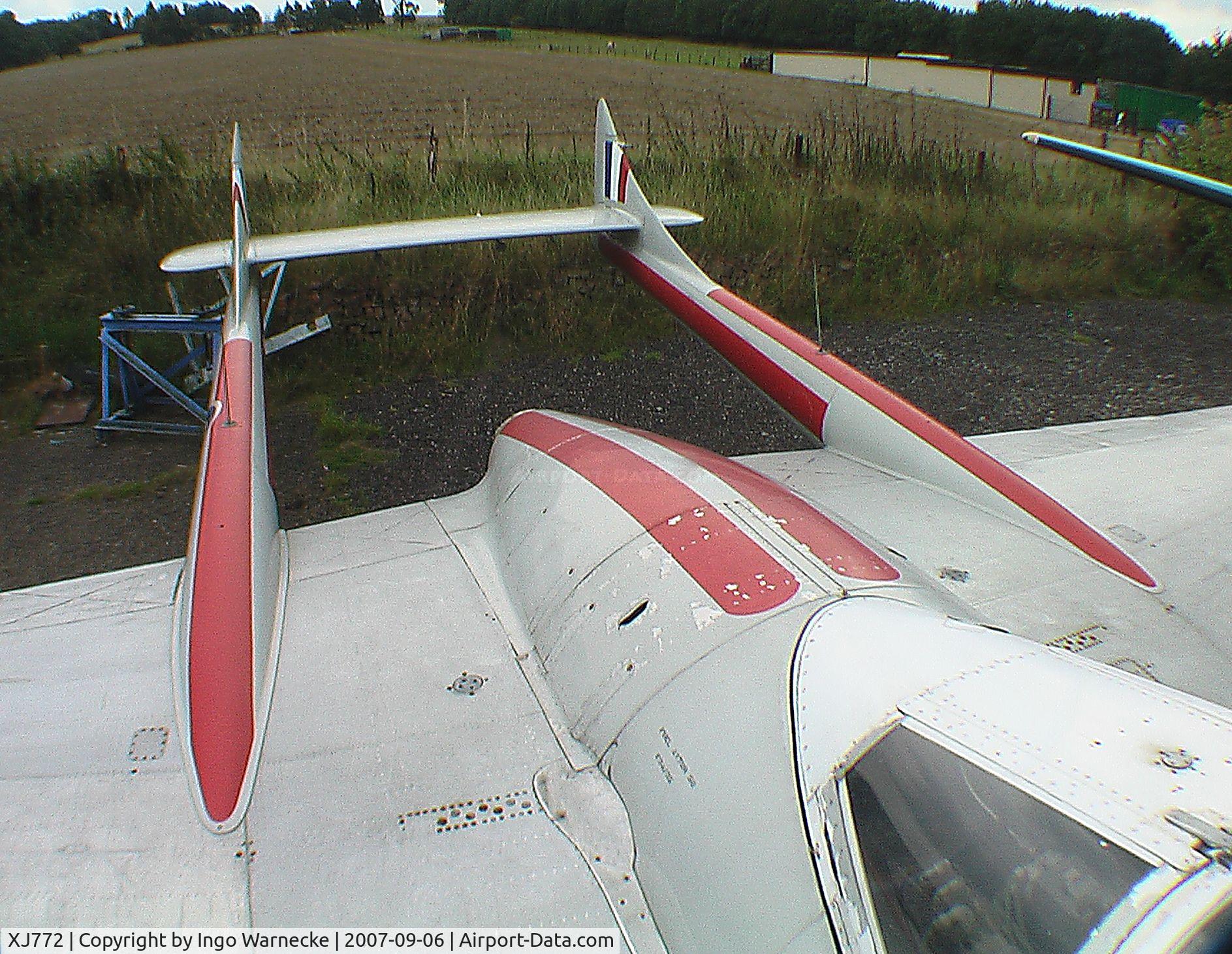 XJ772, De Havilland DH-115 Vampire T.11 C/N 15018, De Havilland D.H.115 Vampire T11 at the DeHavilland Heritage Centre, London-Colney