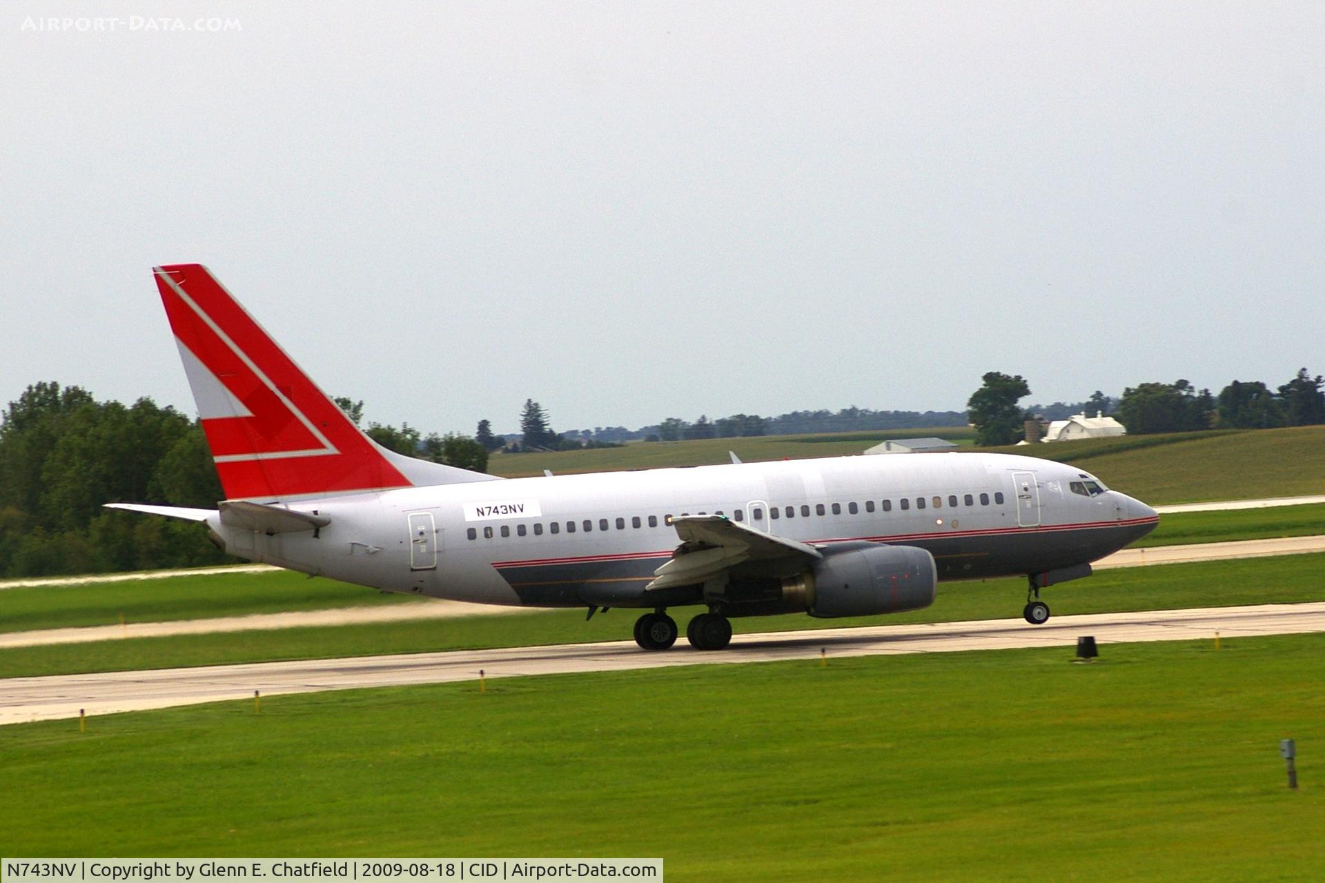 N743NV, 2000 Boeing 737-6Z9 C/N 30137, Doing touch and goes on Ry 31.  Seen from my window.