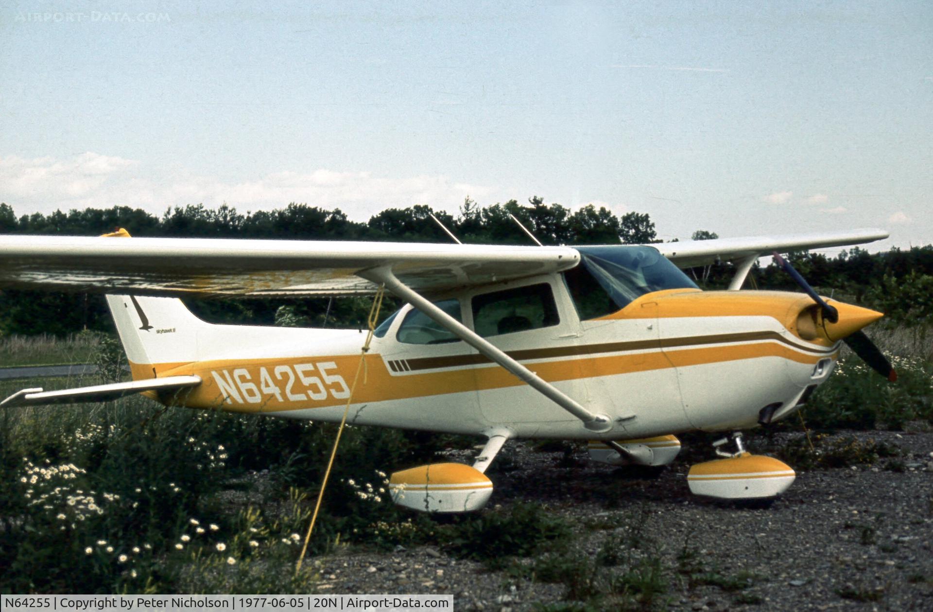N64255, 1975 Cessna 172M C/N 17265128, This Skyhawk II was seen at Kingston-Ulster in New York State in the Summer of 1977.