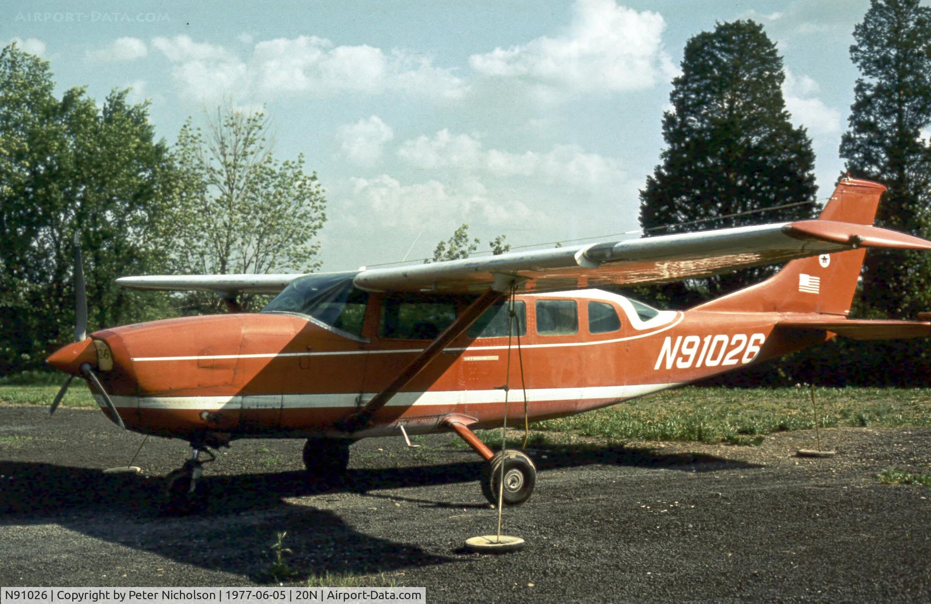N91026, Cessna 207 C/N 20700017, This Skywagon was seen at Kingston-Ulster in the Summer of 1977.