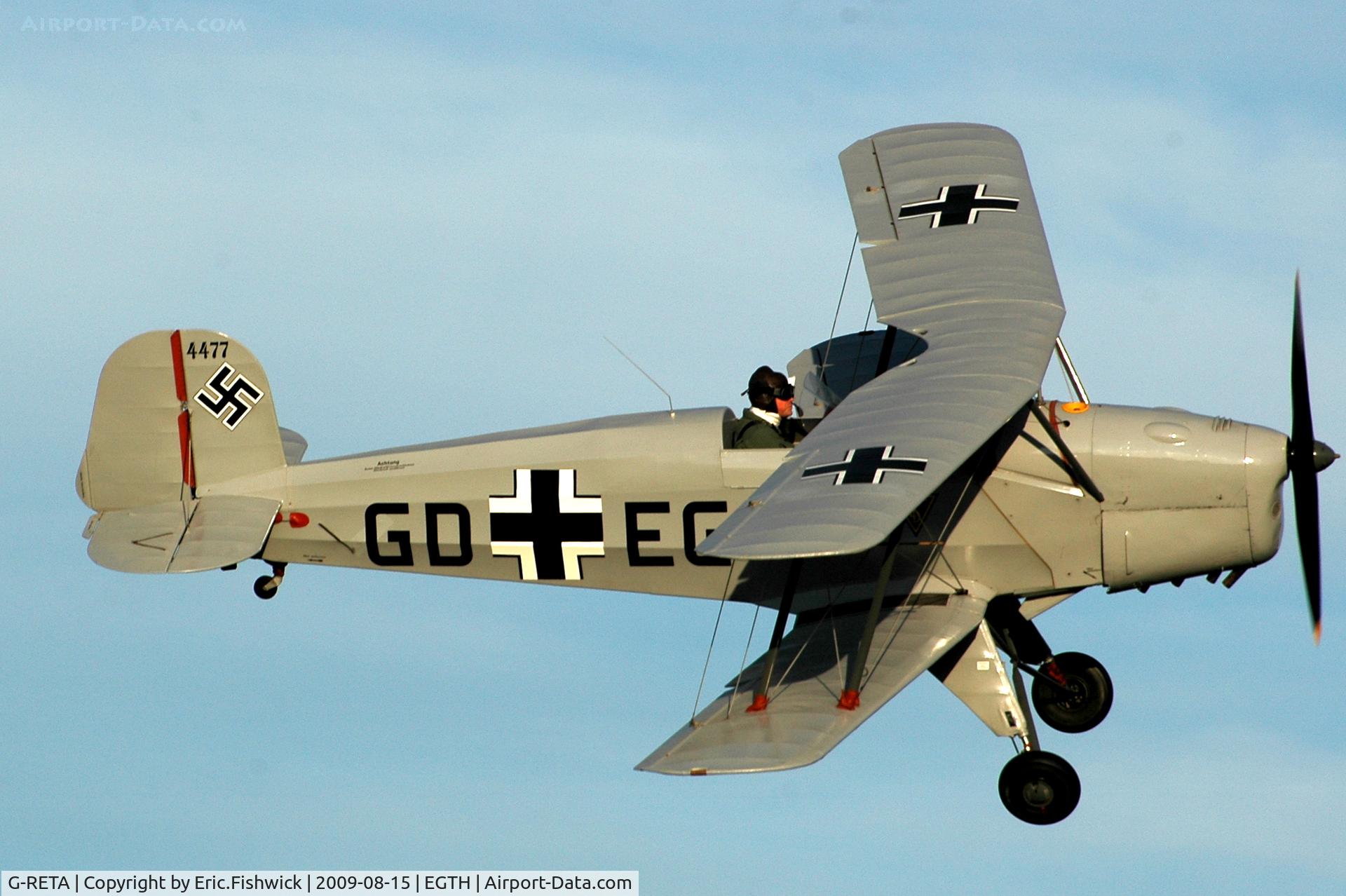 G-RETA, 1967 CASA 1-131E Jungmann C/N 2197, 42. 'GD-EG' at Shuttleworth Evening Air Display Aug 09