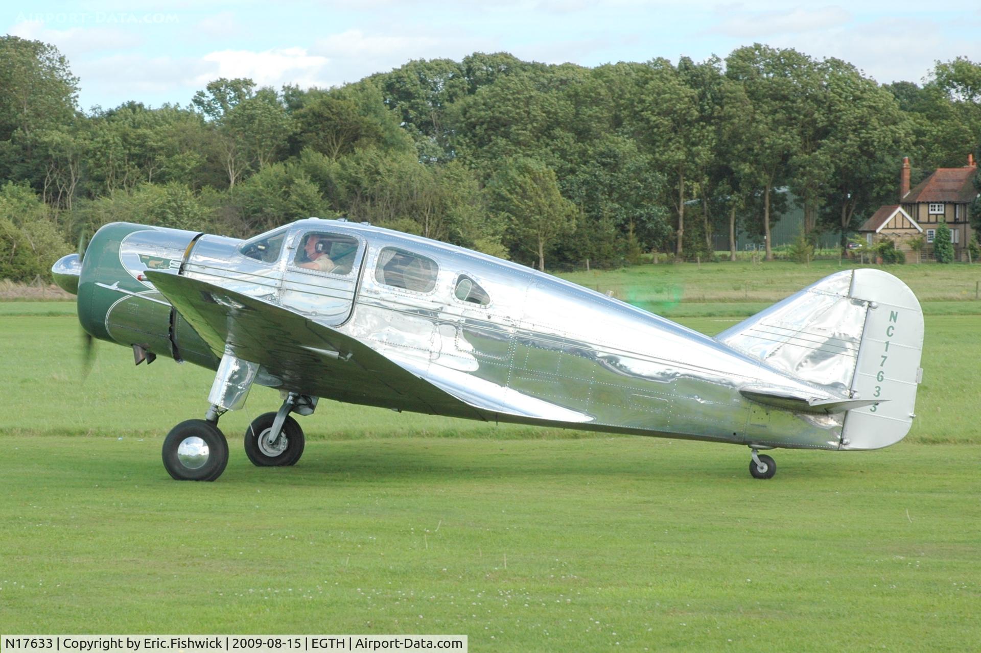 N17633, 1939 Spartan 7W Executive C/N 21, 1. N17633 at Shuttleworth Evening Air Display Aug 09