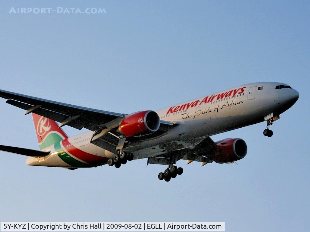 5Y-KYZ, 2007 Boeing 777-2U8ER C/N 36124, Kenya Airways Boeing 777-2U8(ER)