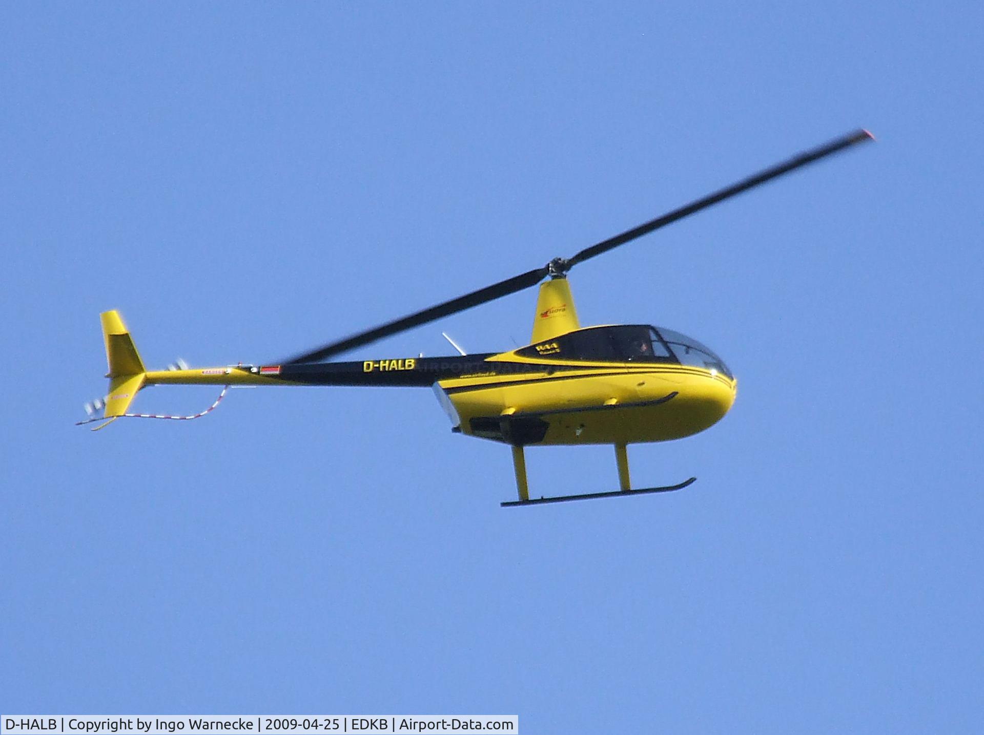 D-HALB, 2008 Robinson R44 Raven II C/N 12356, Robinson R44 Raven II of Air Lloyd taking off from Bonn-Hangelar airfield