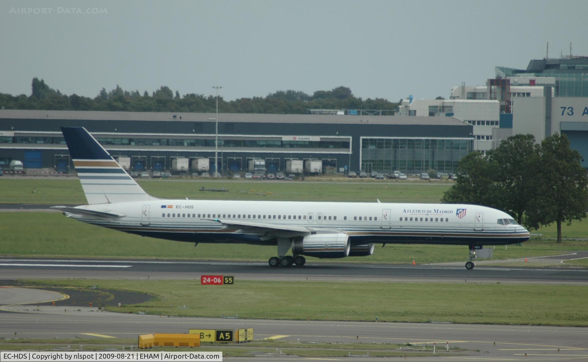 EC-HDS, 1999 Boeing 757-256 C/N 26252, now with Athletico Madrid titles.