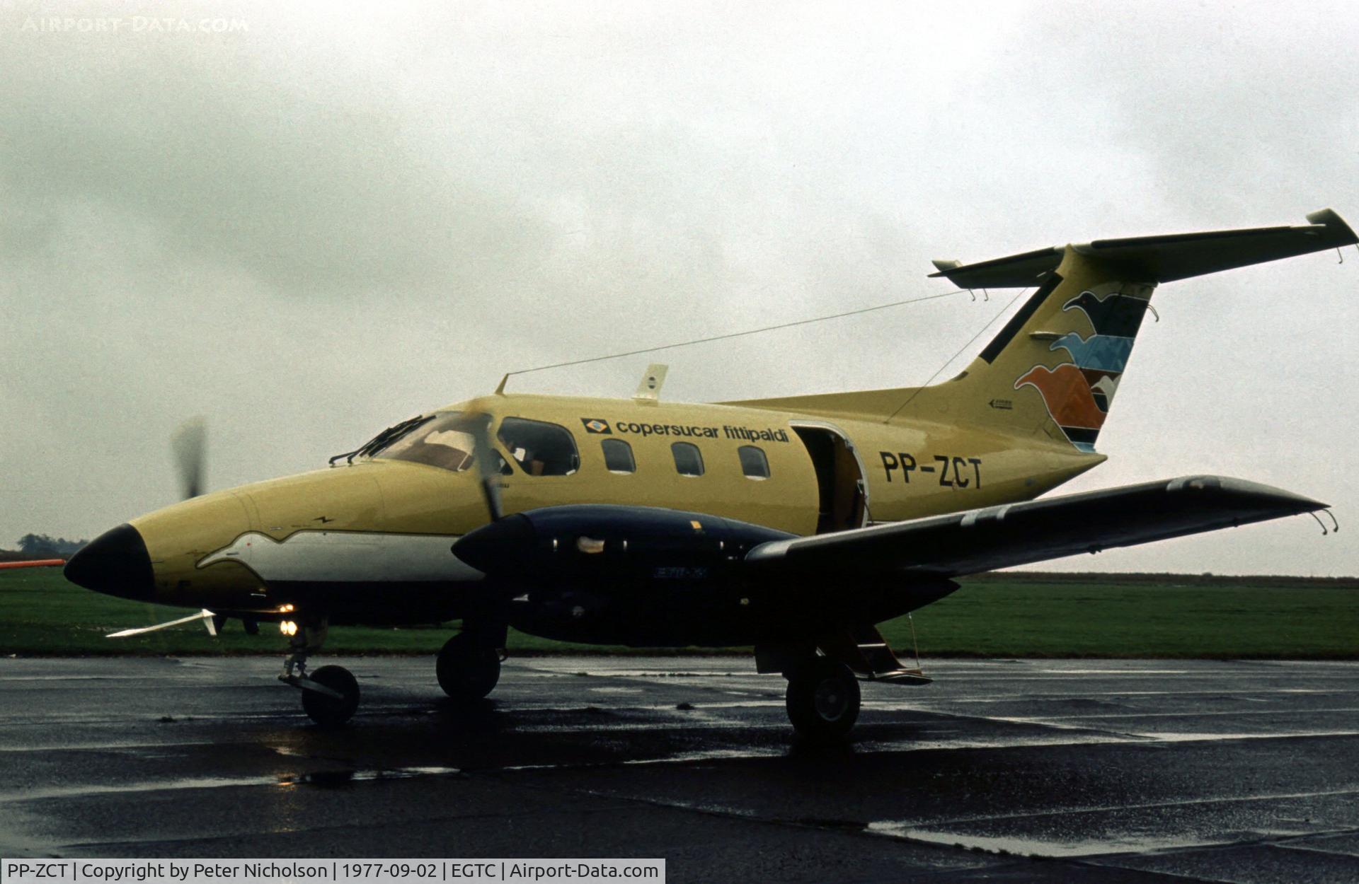 PP-ZCT, 1977 Embraer 121A Xingu C/N 121001, This Xingu was displayed at the 1977 Cranfield Business & Light Aviation Show.