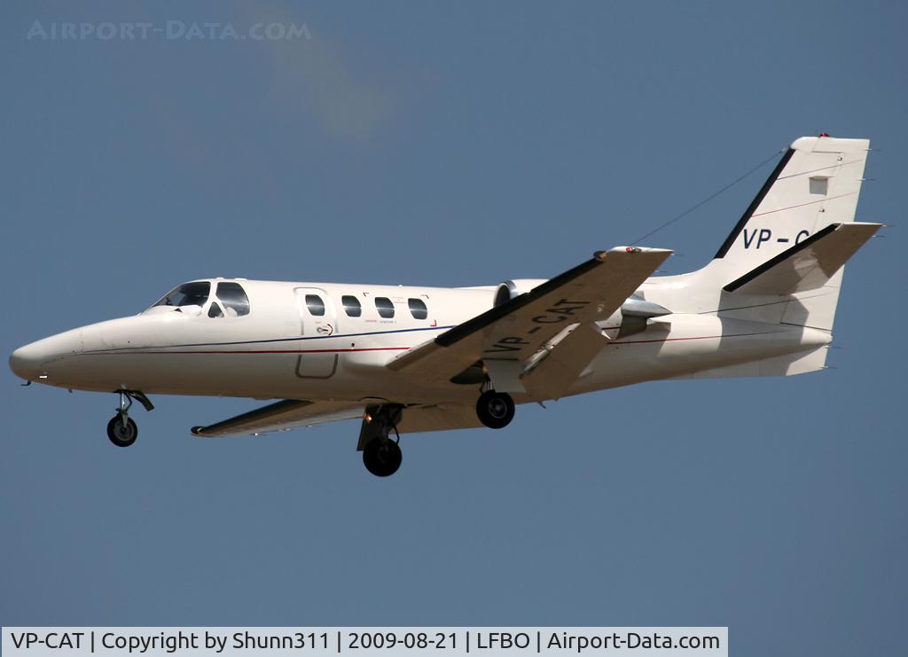 VP-CAT, 1981 Cessna 501 Citation 1/SP C/N 501-0232, Landing rwy 32L