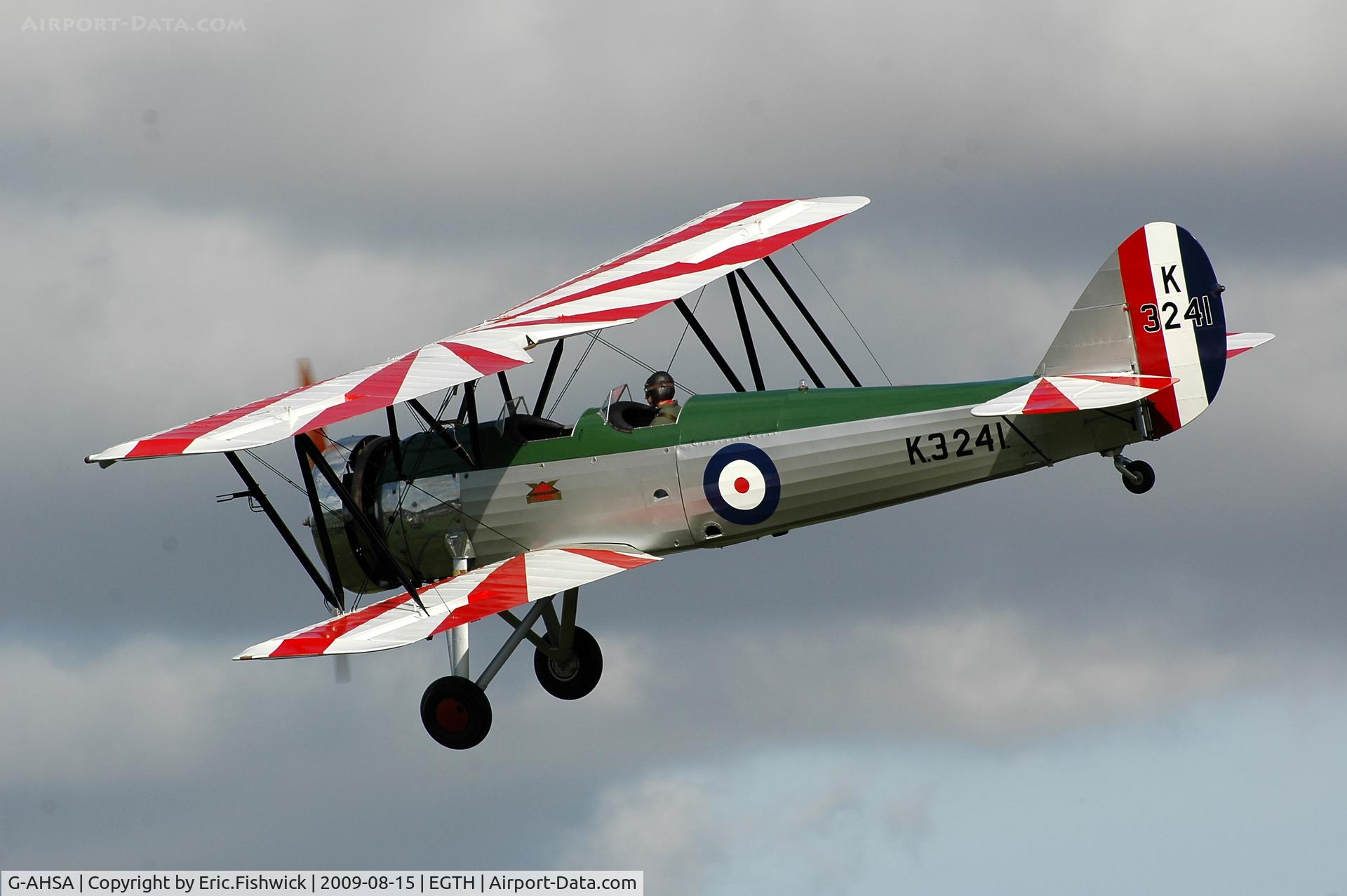 G-AHSA, 1933 Avro 621 Tutor C/N K3215, 41. G-AHSA at Shuttleworth Evening Air Display Aug 09