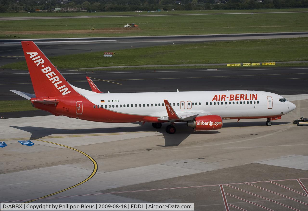 D-ABBX, 2007 Boeing 737-86J C/N 34969, Just after pushback, ready to taxi.