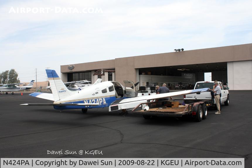 N424PA, 2001 Piper PA-28-181 Archer C/N 2843468, crash landing @ KGEU