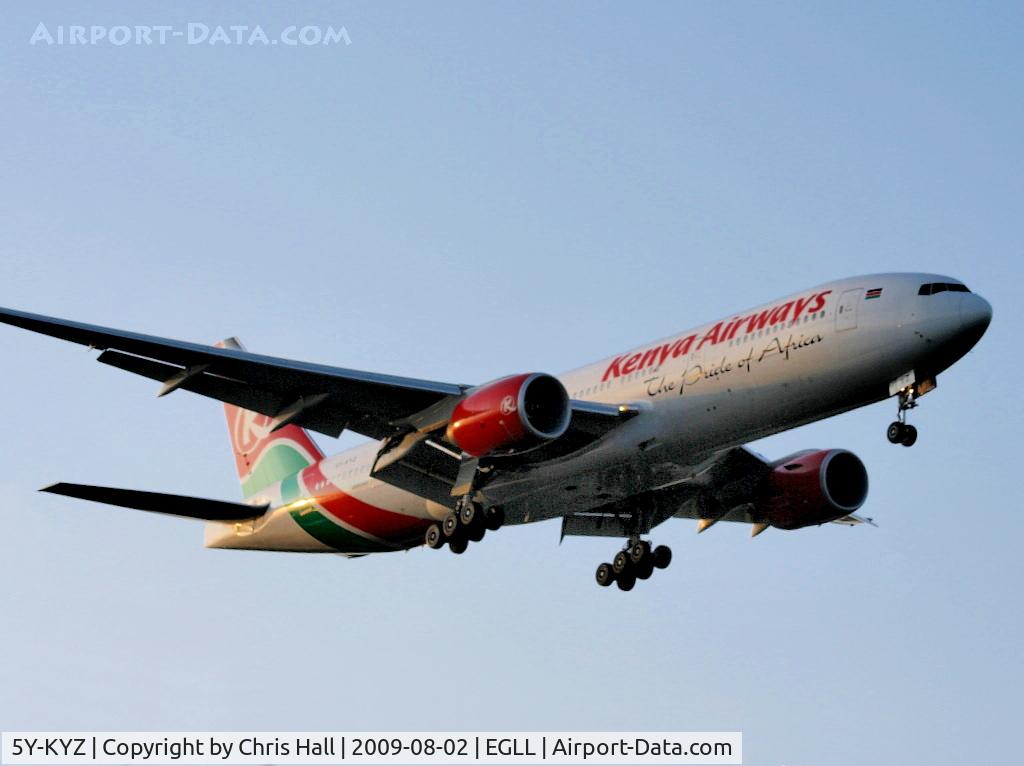 5Y-KYZ, 2007 Boeing 777-2U8ER C/N 36124, Kenya Airways Boeing 777-2U8ER