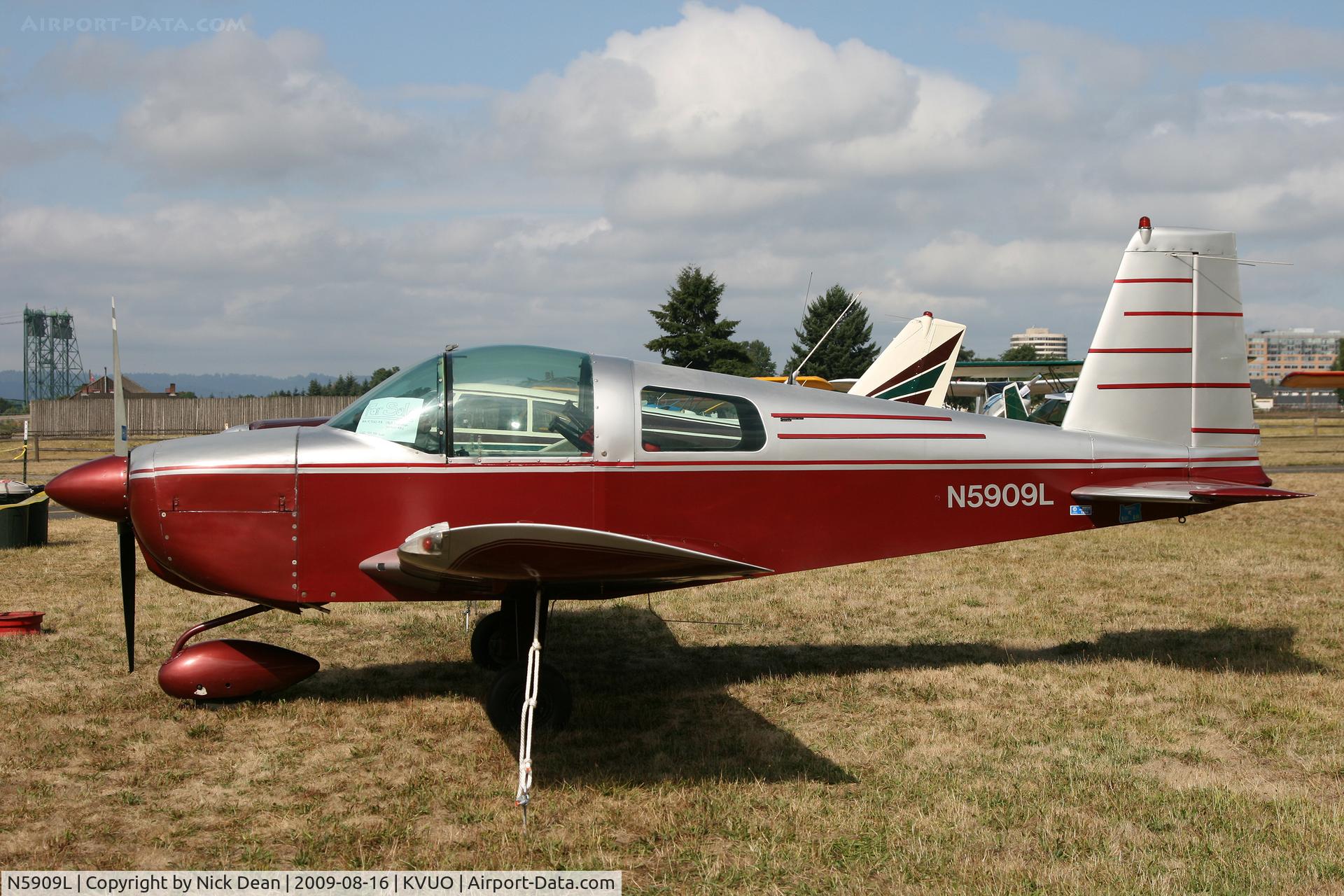 N5909L, 1969 American AA-1 Yankee C/N AA1-0209, KVUO