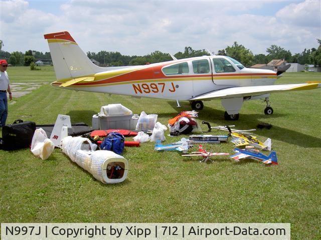N997J, 1974 Beech F33A Bonanza C/N CE-498, Plane at Muncie In. AMA Nationals of giant scale rc Airplanes