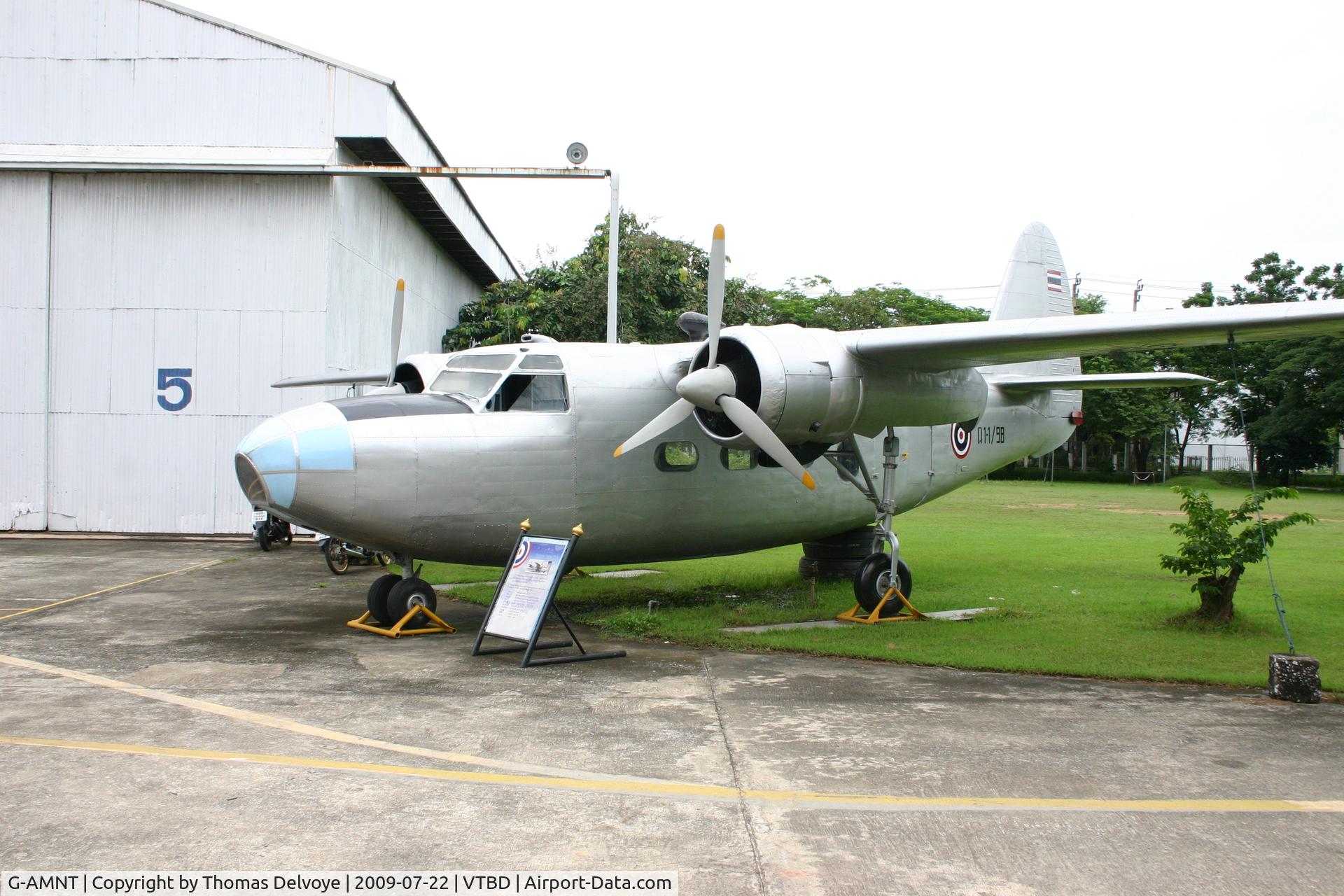 G-AMNT, Percival P-50 Prince 3A C/N P50-41, According some reports this should be G-AMNT and used in the 50's by the RTAF as Survey Prince. Now preserved at RTAF museum, Bangkok