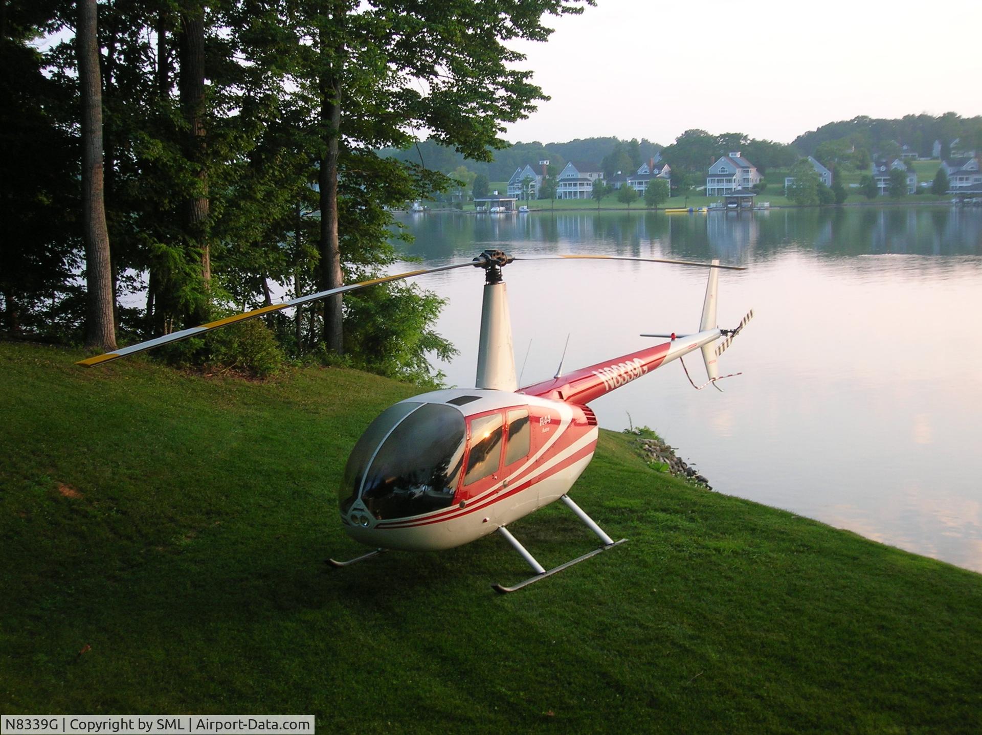 N8339G, 1996 Robinson R44 C/N 0243, N8339G early morning Smith Mountain Lake