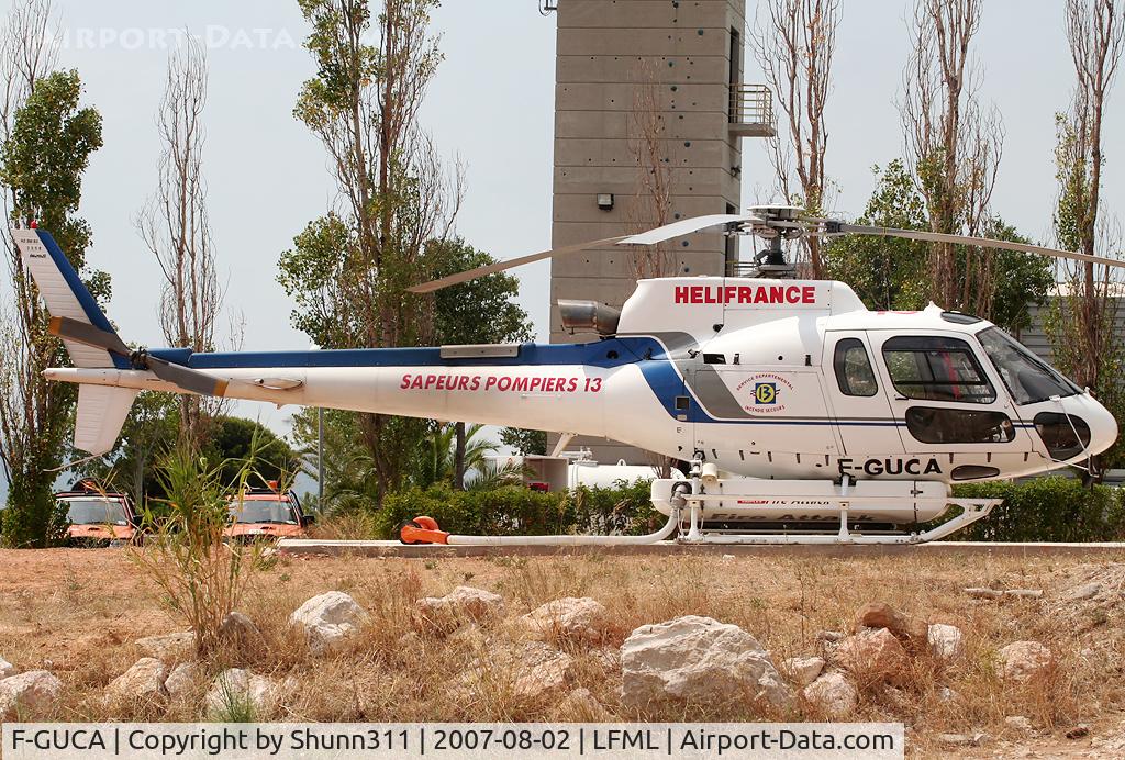 F-GUCA, Eurocopter AS-350B-3 Ecureuil Ecureuil C/N 3558, At the MRS Heliport fire station near the airport...