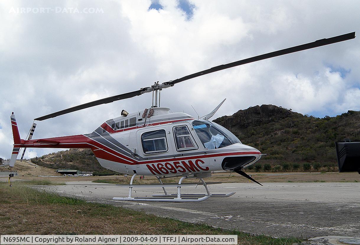 N695MC, 1968 Bell 206B C/N 300, A Helicopter at the Apron of St. Barths