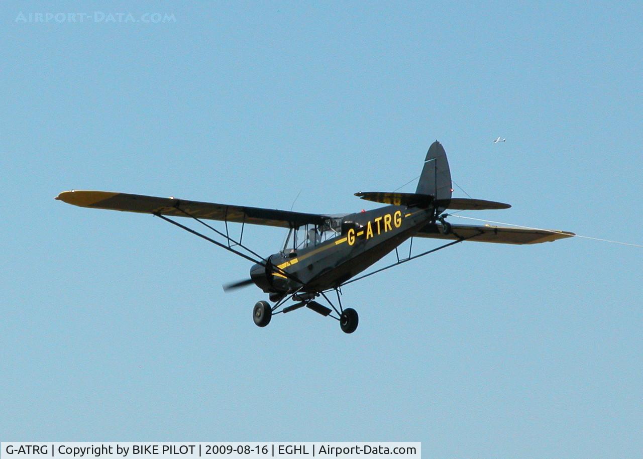 G-ATRG, 1962 Piper PA-18-150 Super Cub C/N 18-7764, LASHAM GLIDING SOCIETY TUG RETURNING FOR ANOTHER PICK UP DURING COMPETITIONS AT LASHAM