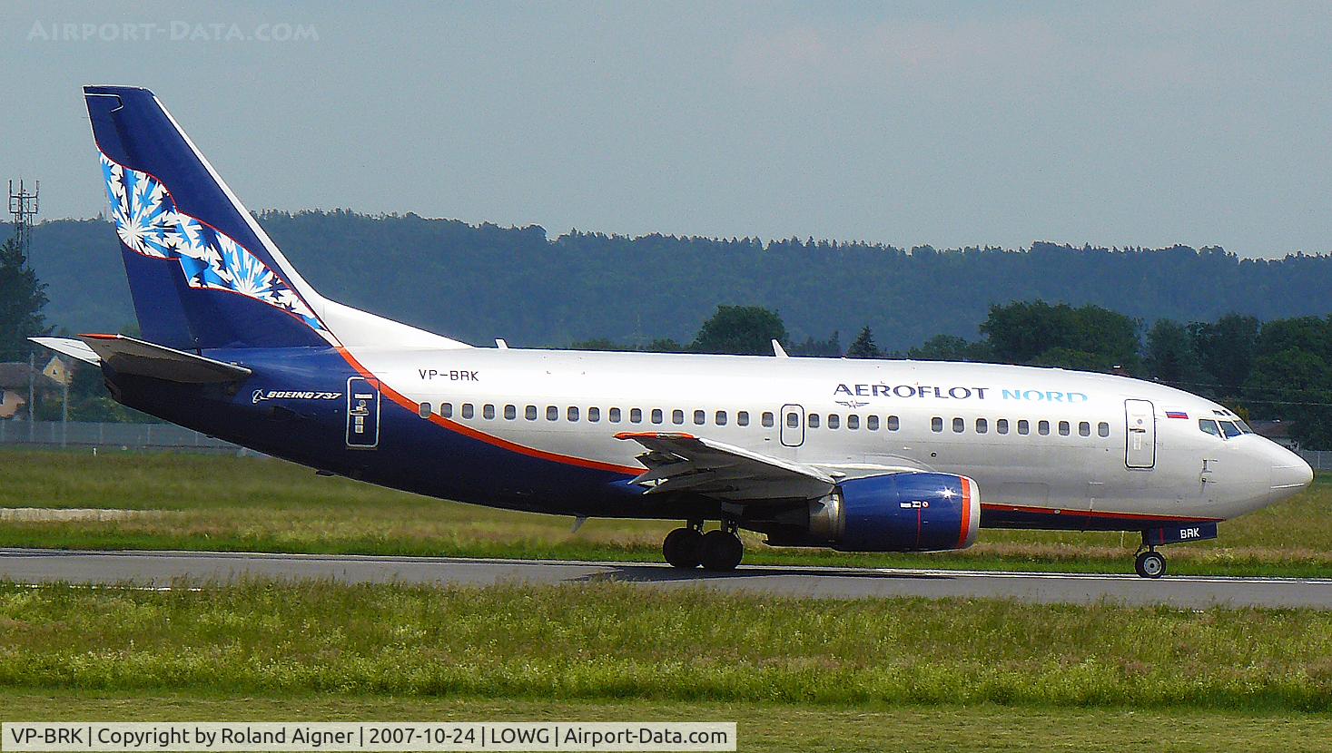 VP-BRK, 1992 Boeing 737-5Y0 C/N 25288, Aeroflot is a rare guest, but immediately Aeroflot Nord is already very rare in Graz.