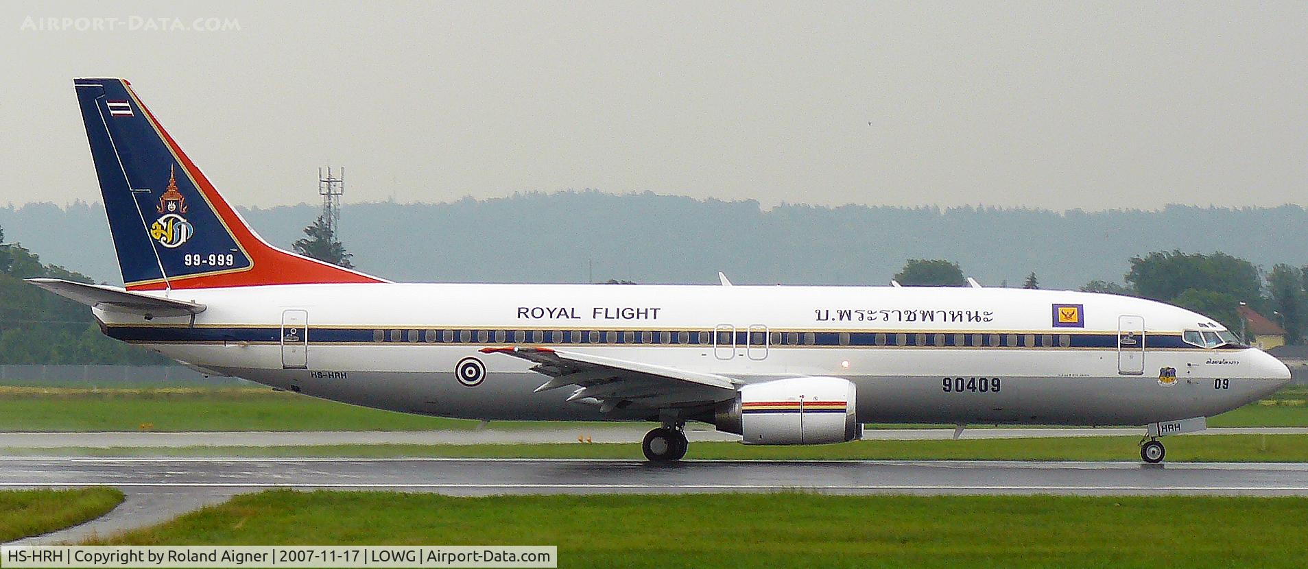 HS-HRH, 1990 Boeing 737-448 C/N 24866, Thai Royal Flight in Graz