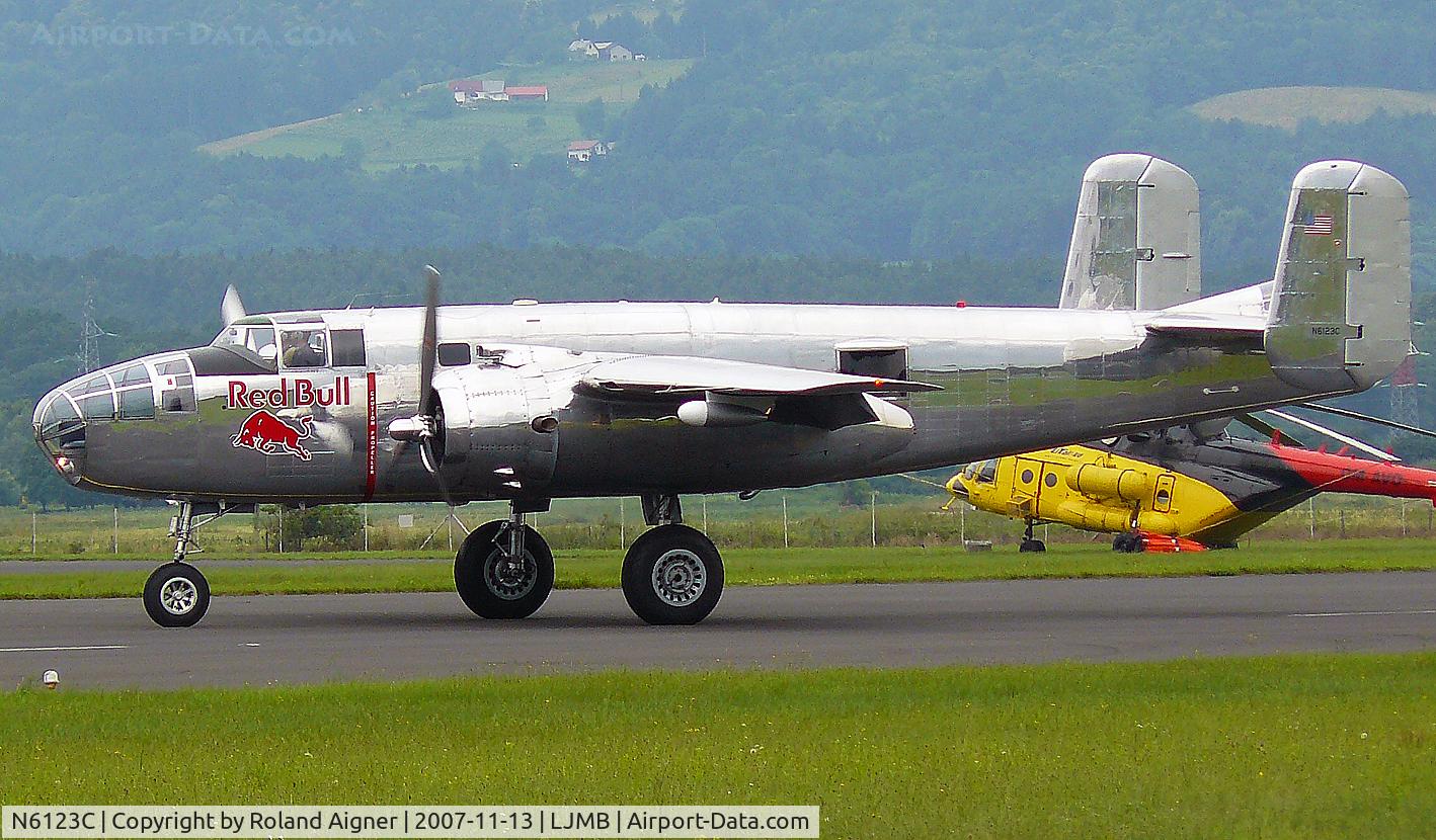 N6123C, 1945 North American B-25J-30-NC Mitchell Mitchell C/N 108-47647, Red Bull @ Maribor Air Show