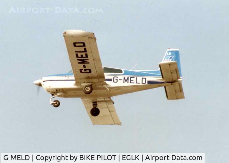 G-MELD, 1979 Gulfstream American AA-5A Cheetah C/N AA5A-0863, FINALS FOR RWY 25 1991-03. BLACKBUSHE SCHOOL OF FLYING A/C (CABAIR)