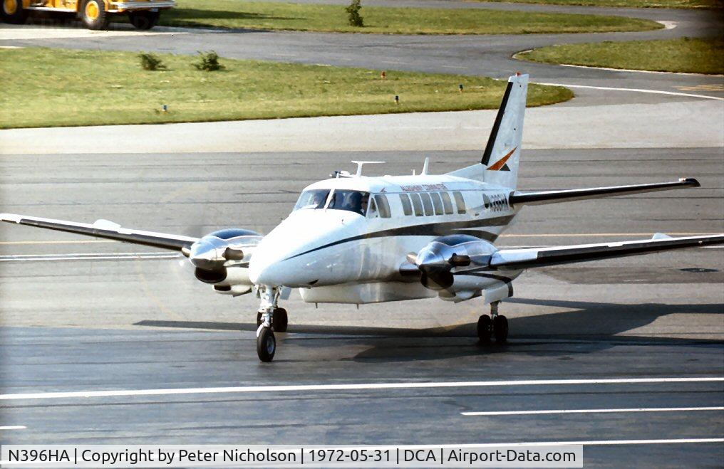 N396HA, 1969 Beech 99A C/N U-110, Beech B99 of Allegheny Commuter Airlines at Washington National in May 1972.