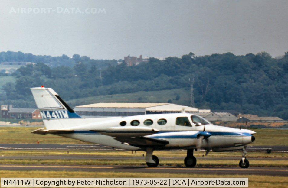 N4411W, 1965 Cessna 411 C/N 411-0005, Cessna 411 at Washington National in May 1973.