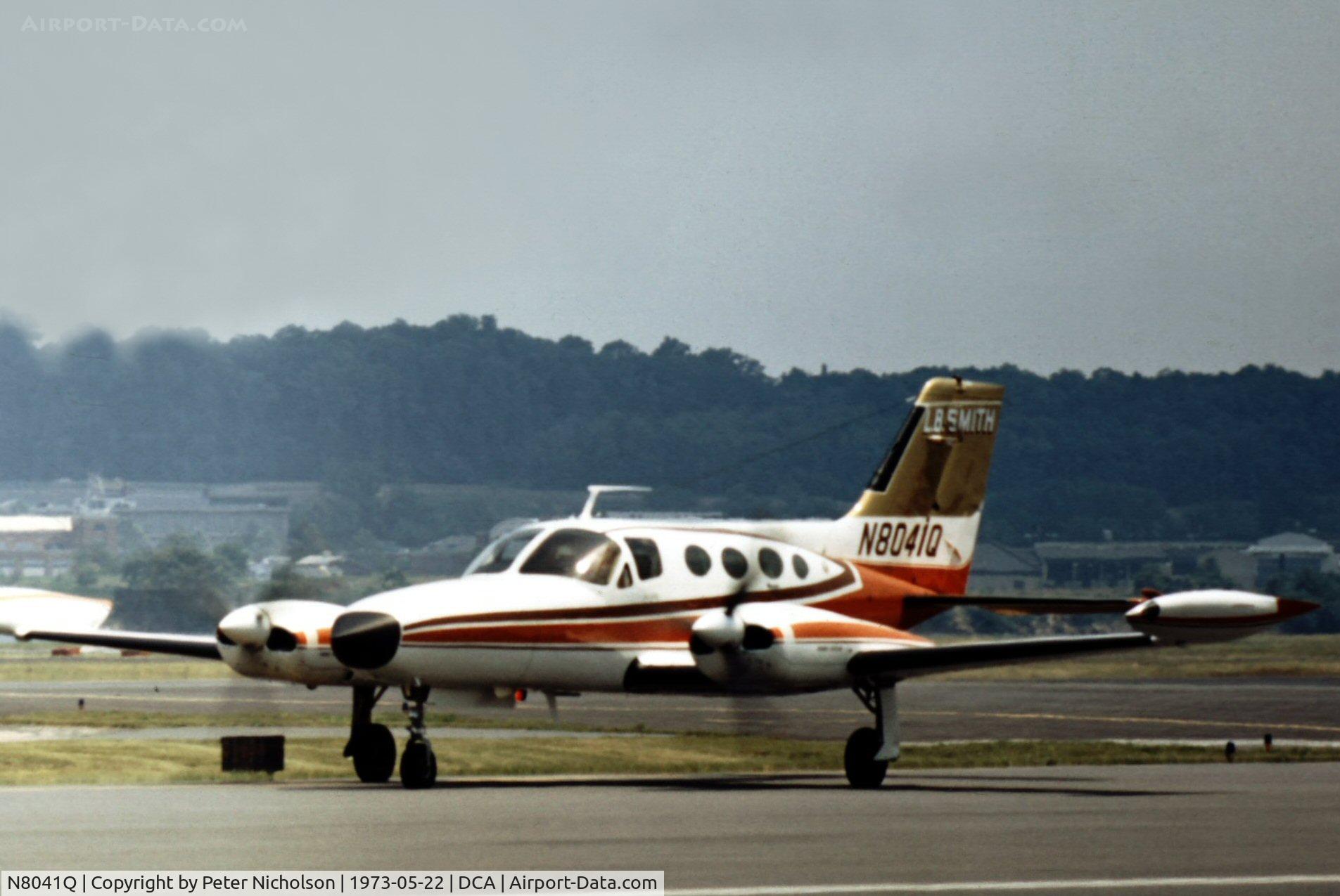 N8041Q, 1970 Cessna 421B Golden Eagle C/N 421B0041, Cessna 421B at Washington National in May 1973.