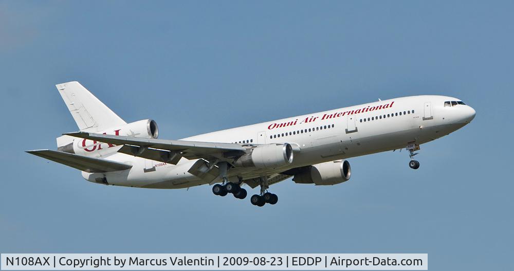 N108AX, 1975 McDonnell Douglas DC-10-30 C/N 47927, Landing in Leipzig / Germany Runway North