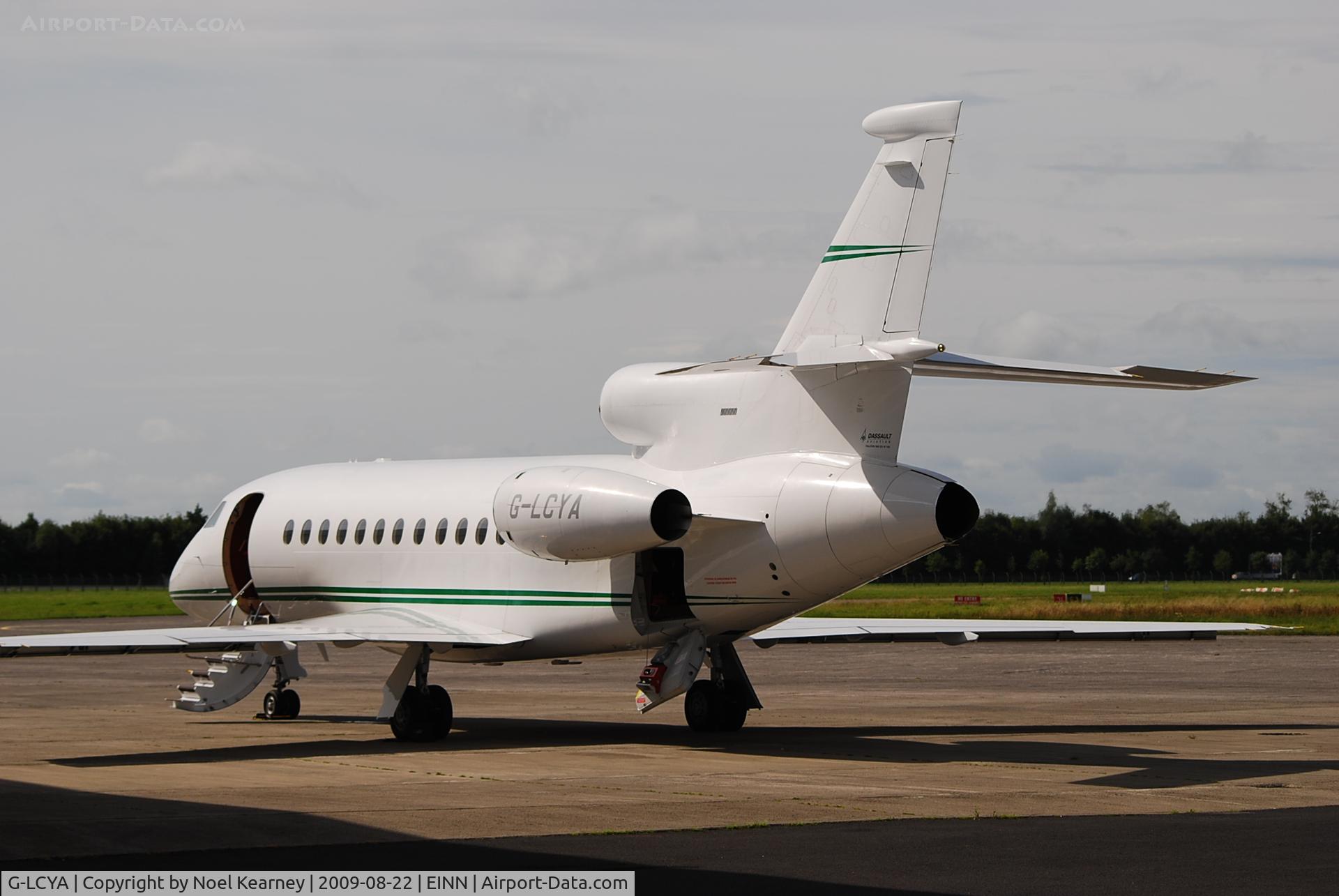 G-LCYA, 2002 Dassault Falcon 900EX C/N 105, Parked on the Westair Ramp